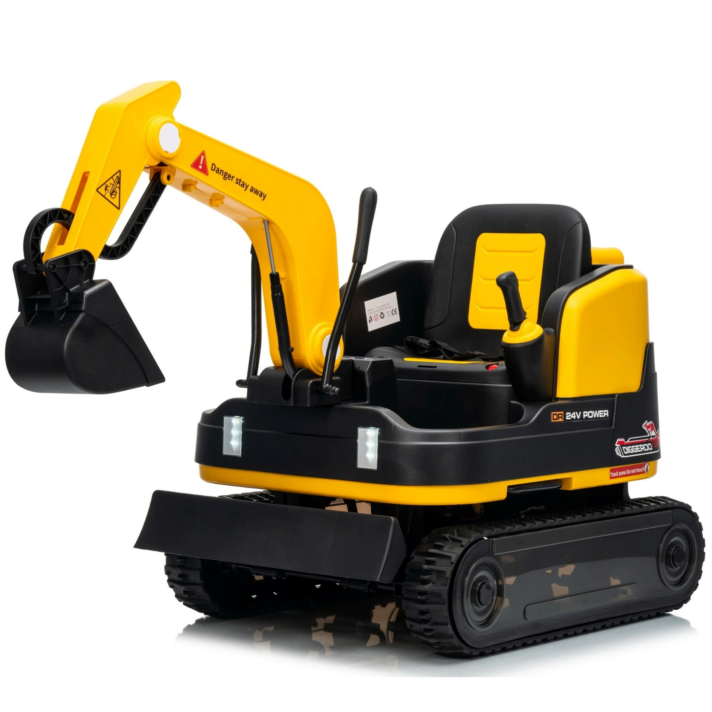 Diggeroo 24v Digger Excavator Ride On With Front Arm & Bucket Shovel