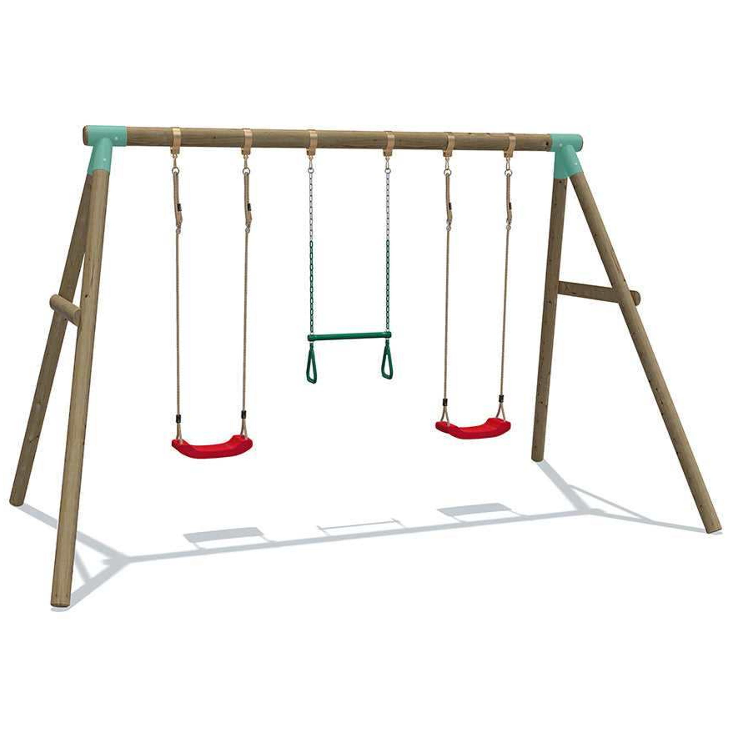 Wild Aussie Triple Wooden Swing & Trapeze Bar Set