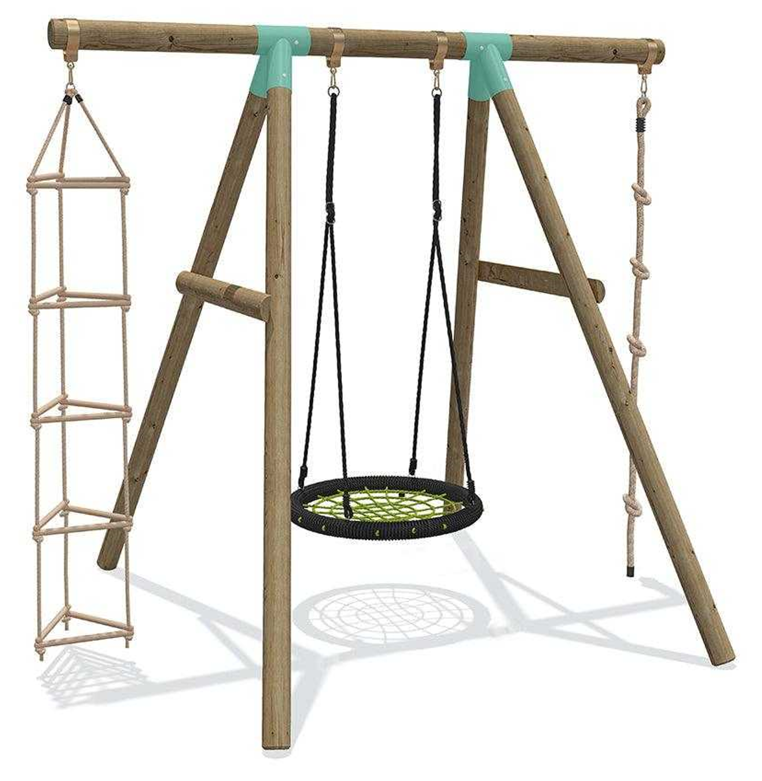 Wild Aussie 3 in 1 Round Nest Wooden Swing Set