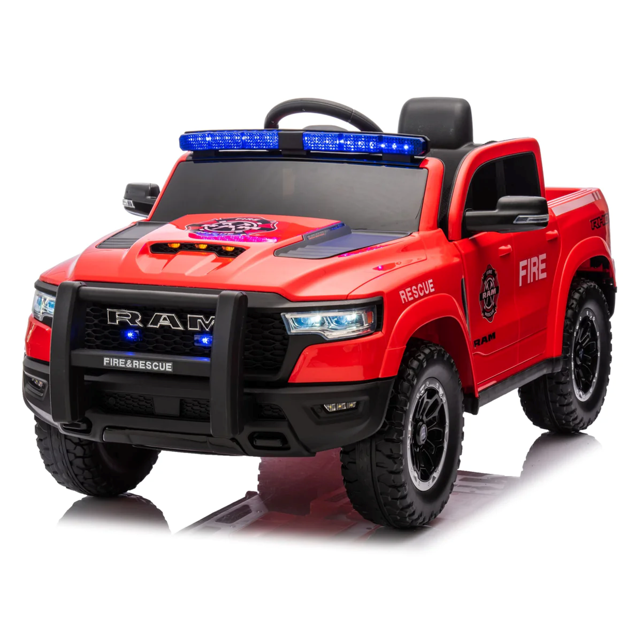 24v Licensed Dodge Ram Fire Truck Official Ride On 4x4