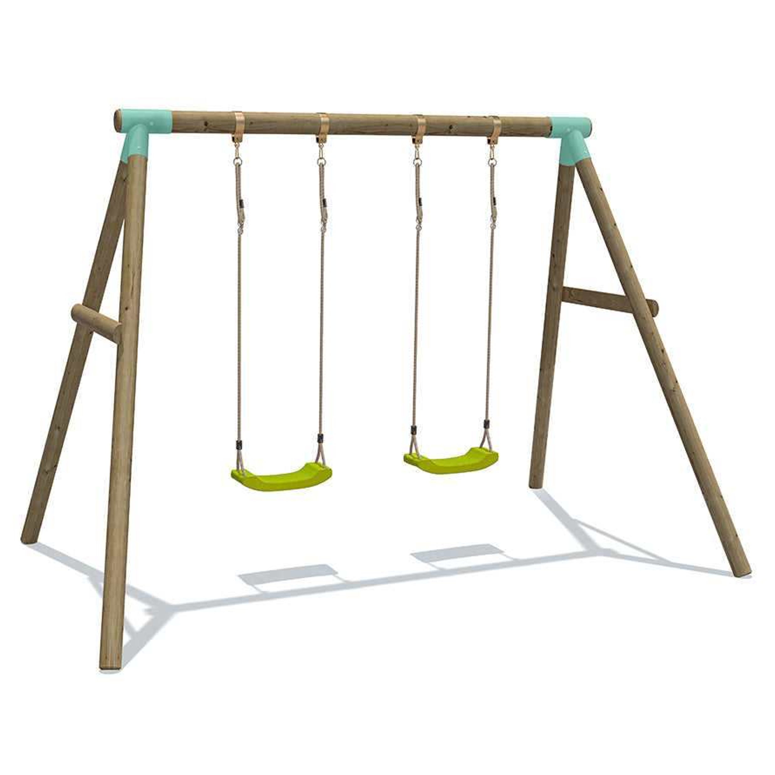Wild Aussie Double Seat Wooden Swing Set