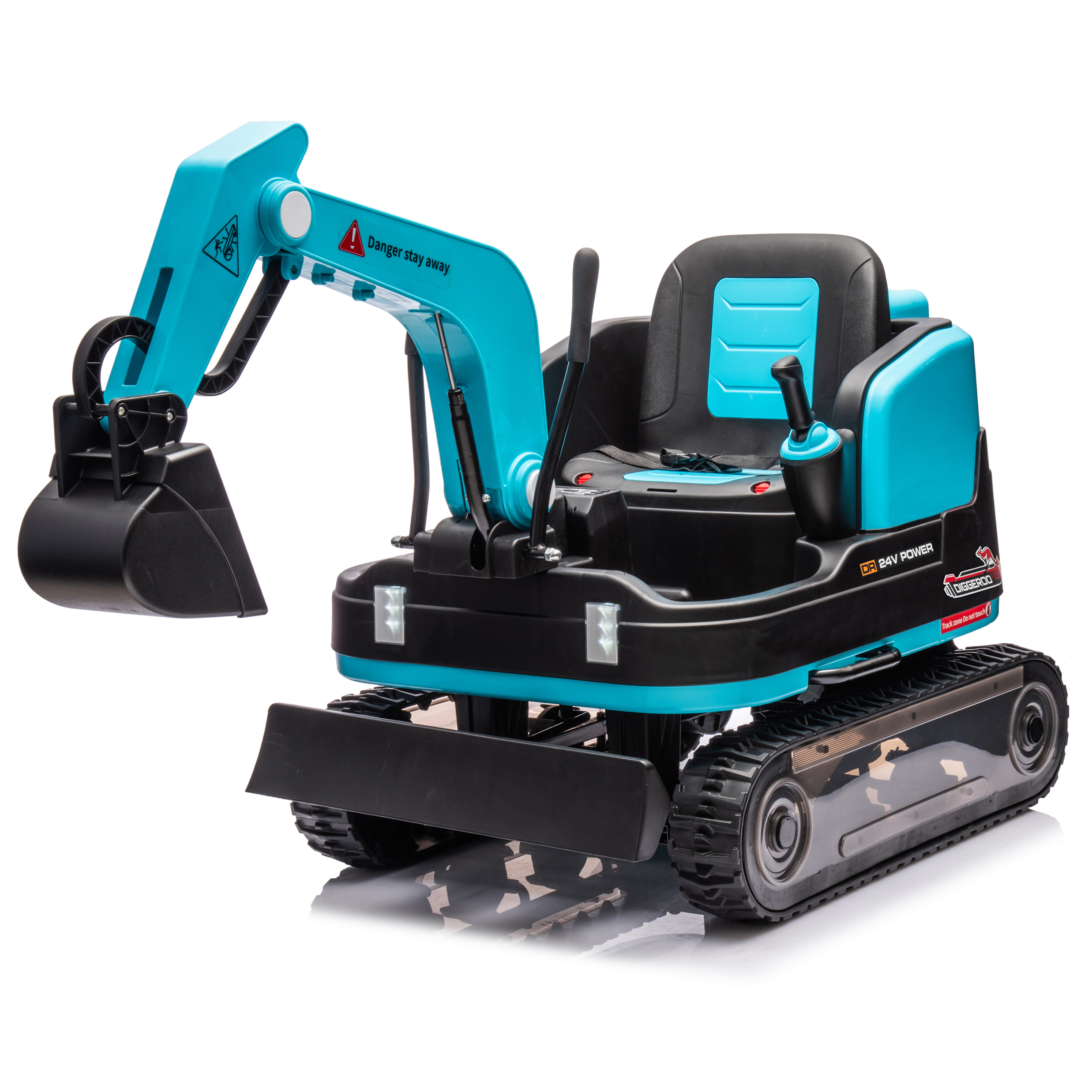 Diggeroo 24v Digger Excavator Ride On With Front Arm & Bucket Shovel
