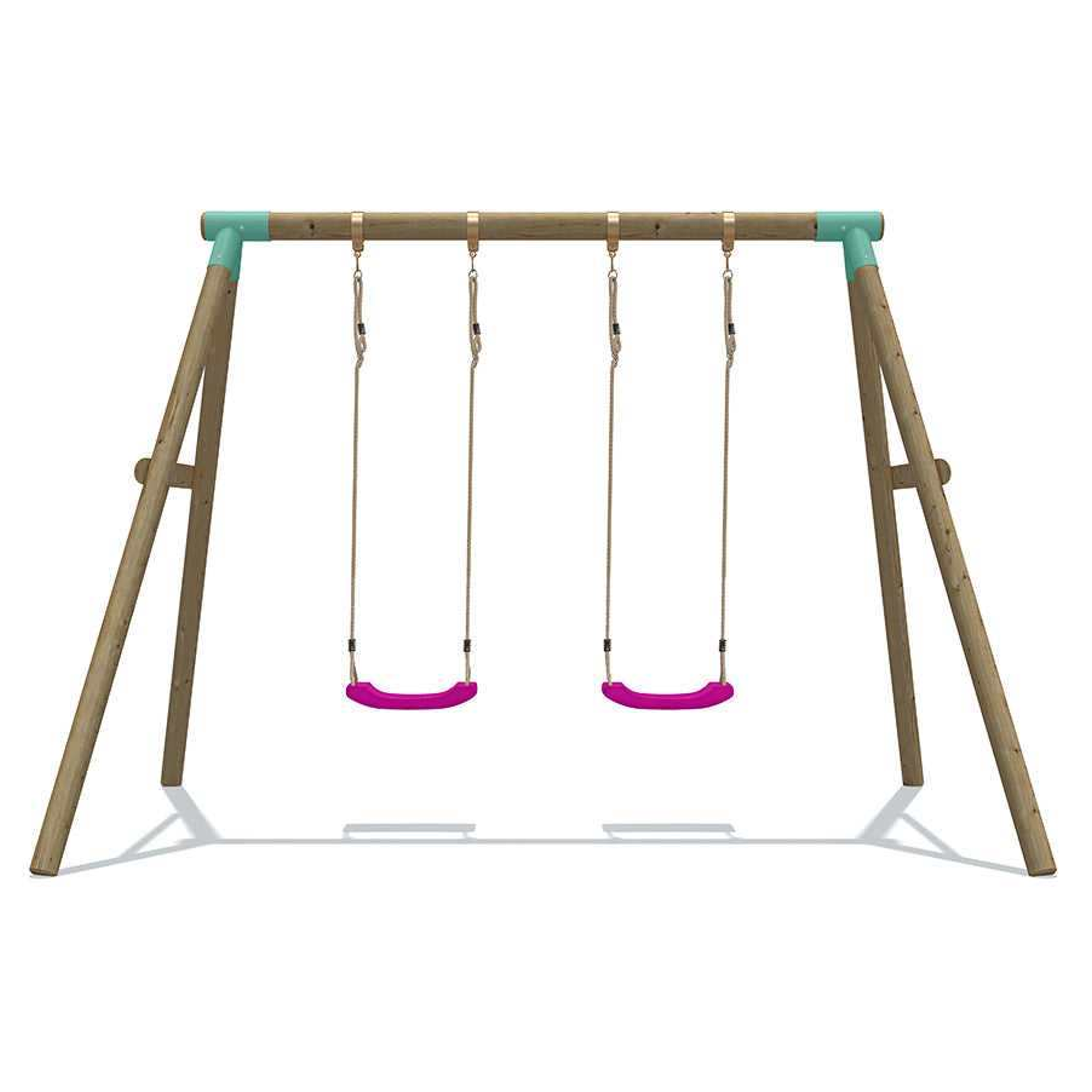 Wild Aussie Double Seat Wooden Swing Set