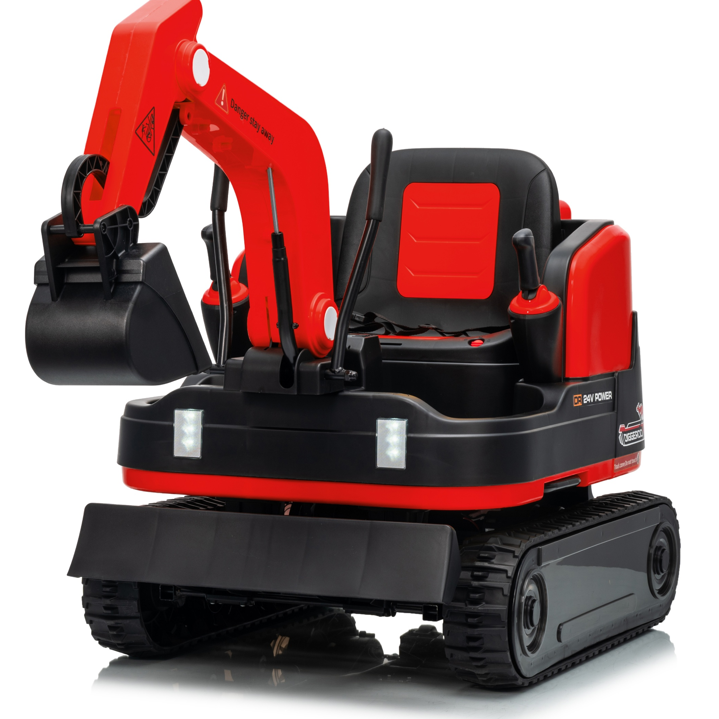 Diggeroo 24v Digger Excavator Ride On With Front Arm & Bucket Shovel
