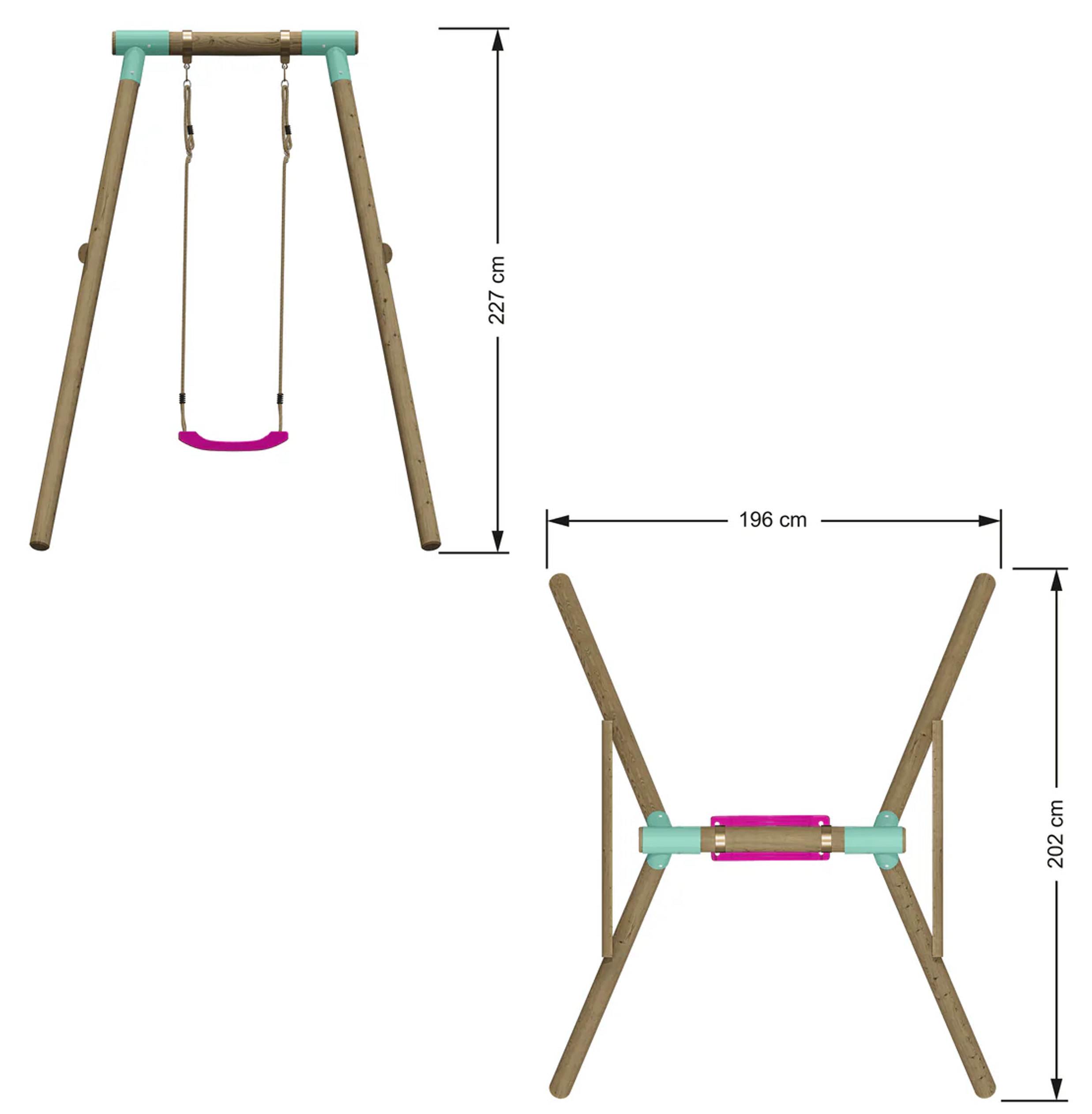 Wild Aussie Kids Wooden Swing Set