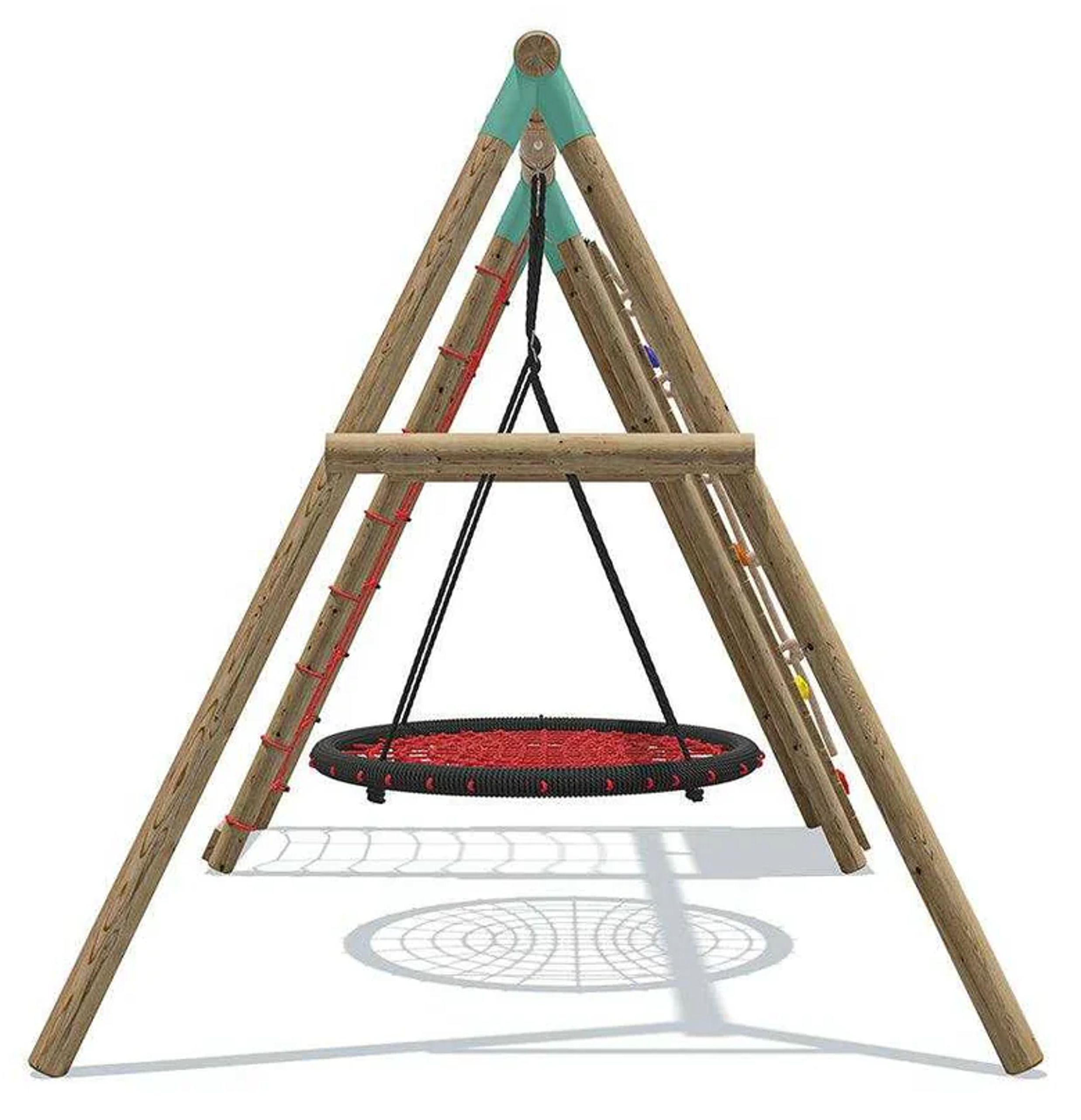 Wild Aussie Wooden Climber & 120cm Nest Swing Set