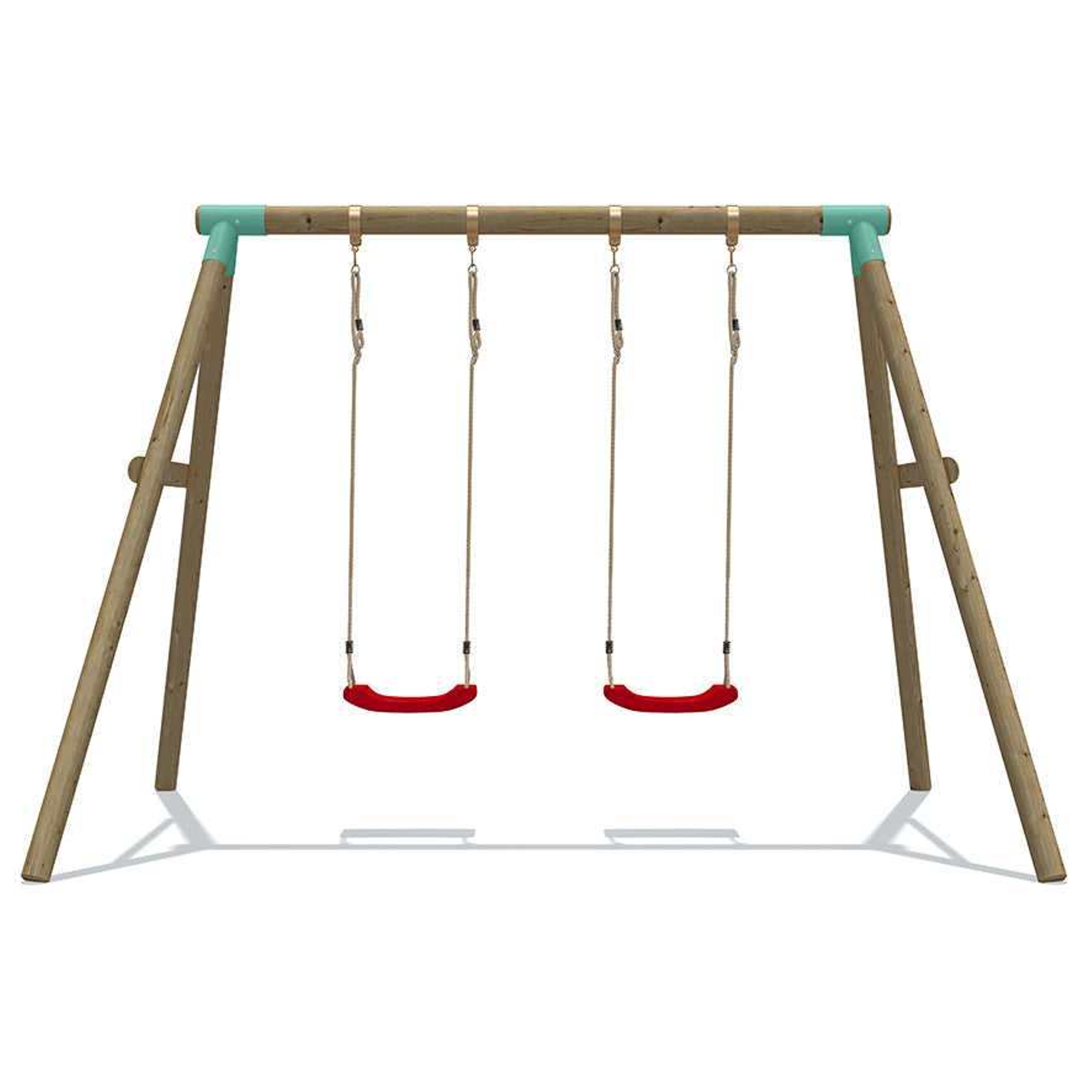Wild Aussie Double Seat Wooden Swing Set