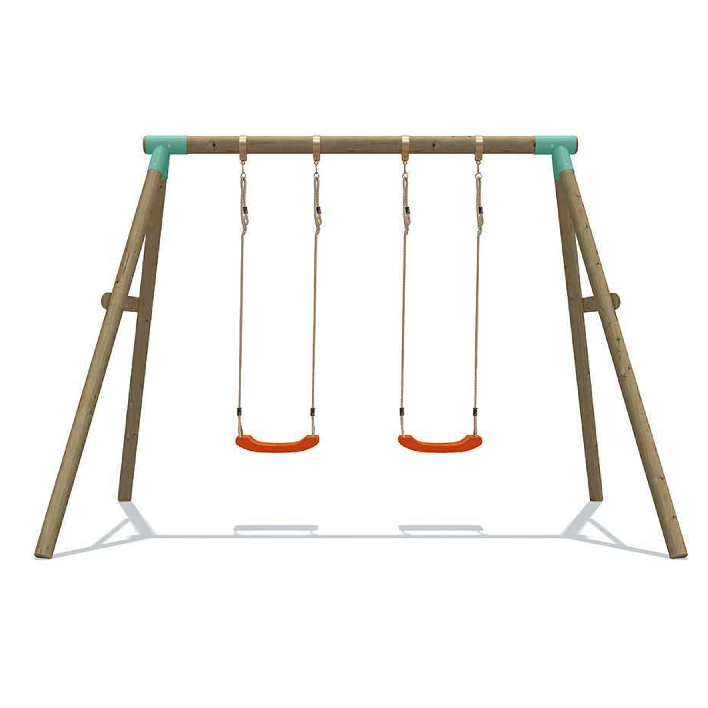 Wild Aussie Double Seat Wooden Swing Set