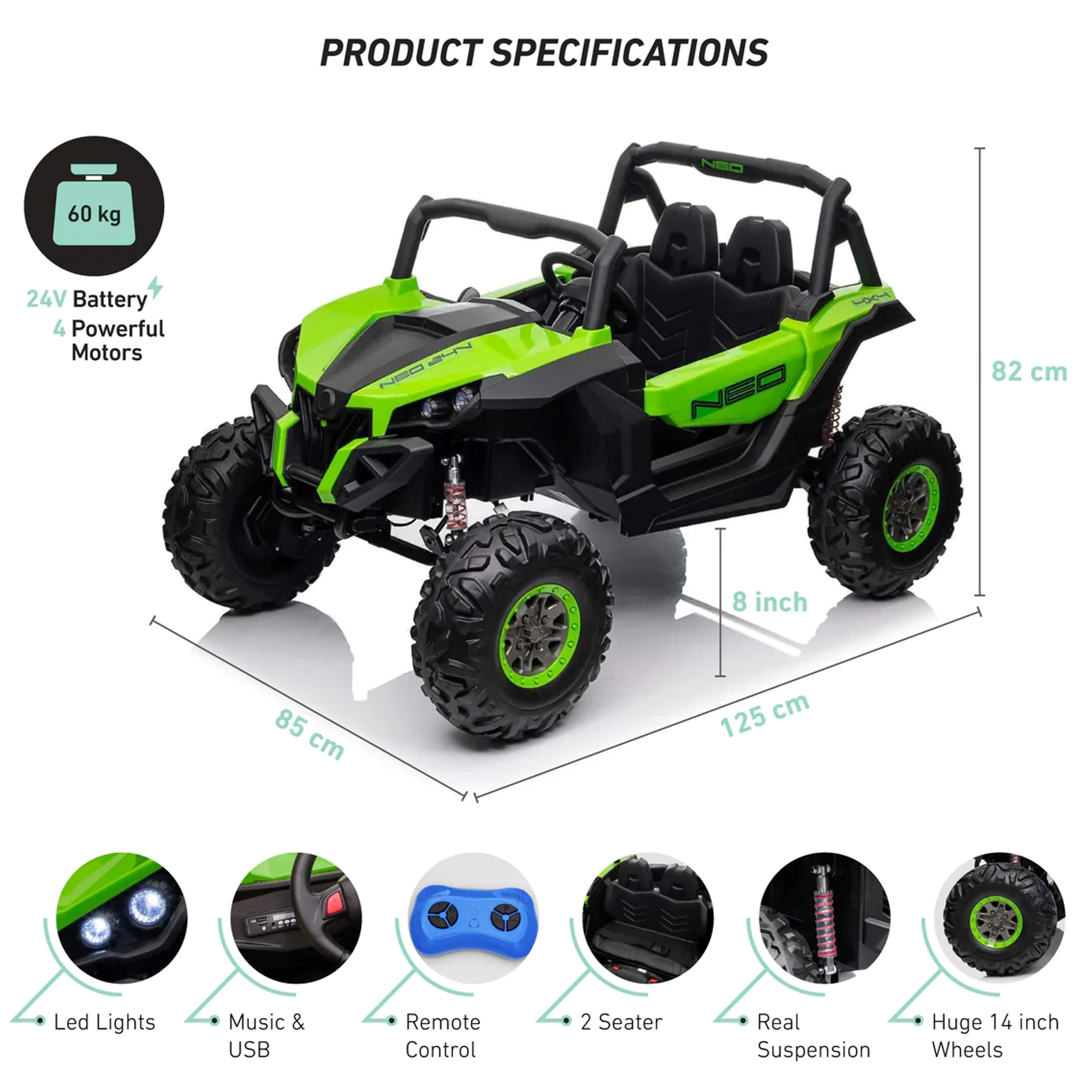The Neo 24v 4wd Off Road UTV Ride On Buggy