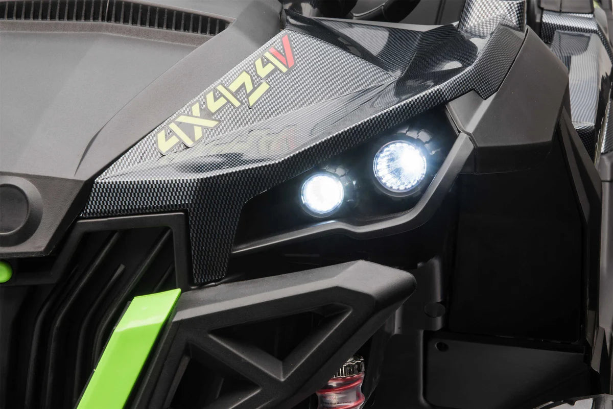 24v Carbon ride on buggy, black and lime green