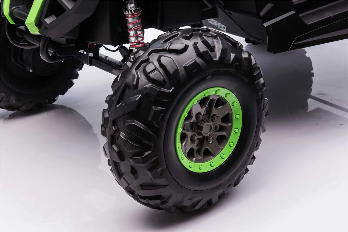 24v Carbon ride on buggy, black and lime green