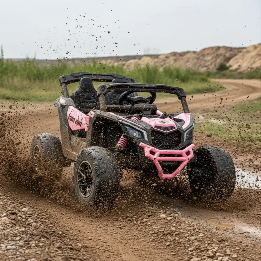 action shot leather seats can am mini 4x4