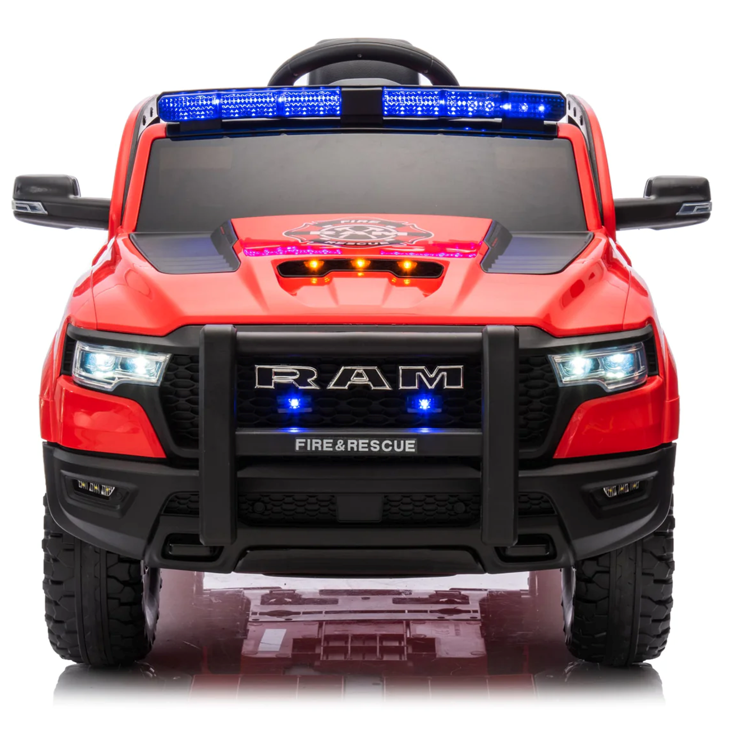 24v Licensed Dodge Ram Fire Truck Official Ride On 4x4