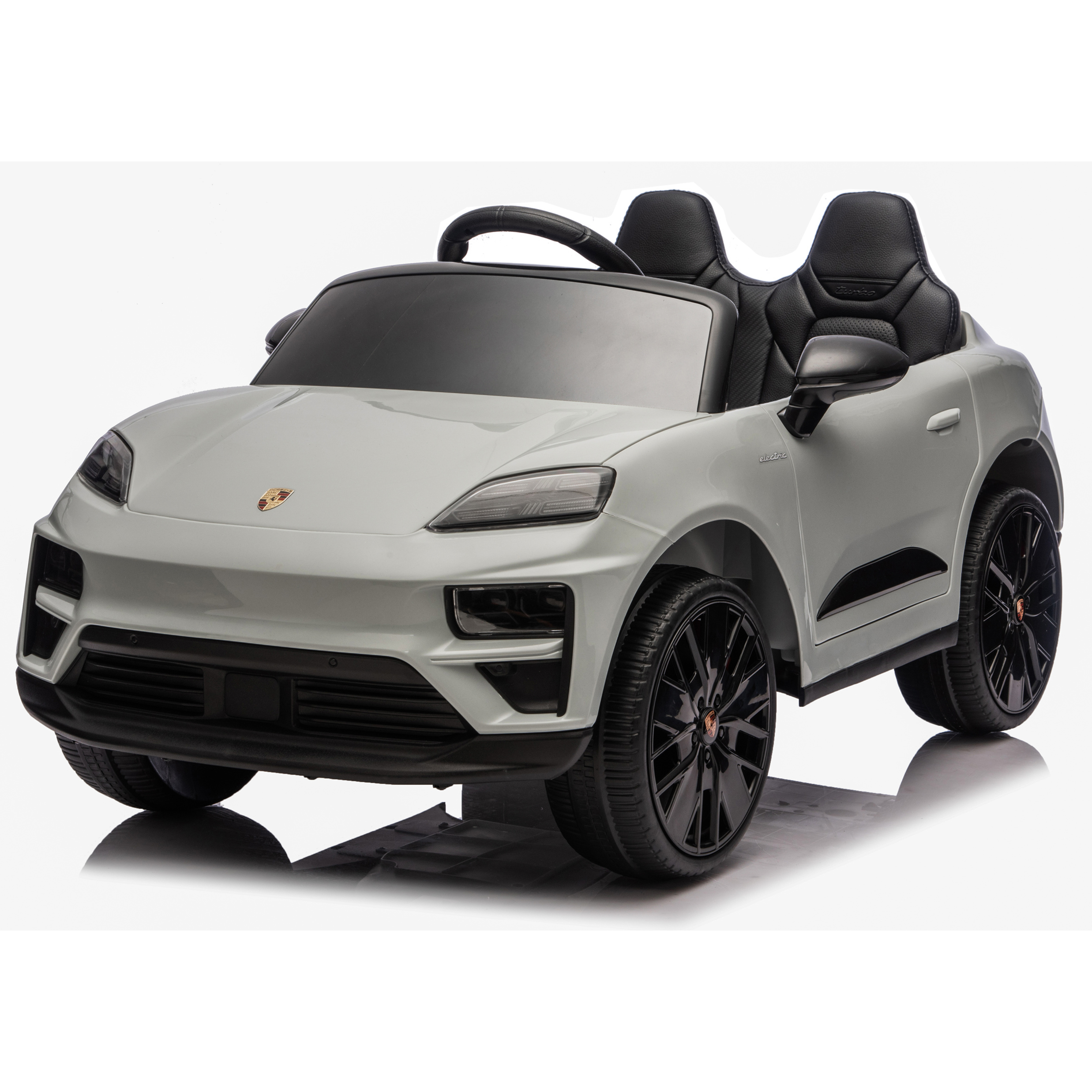 Children's toy car resembling a luxury vehicle on a white background