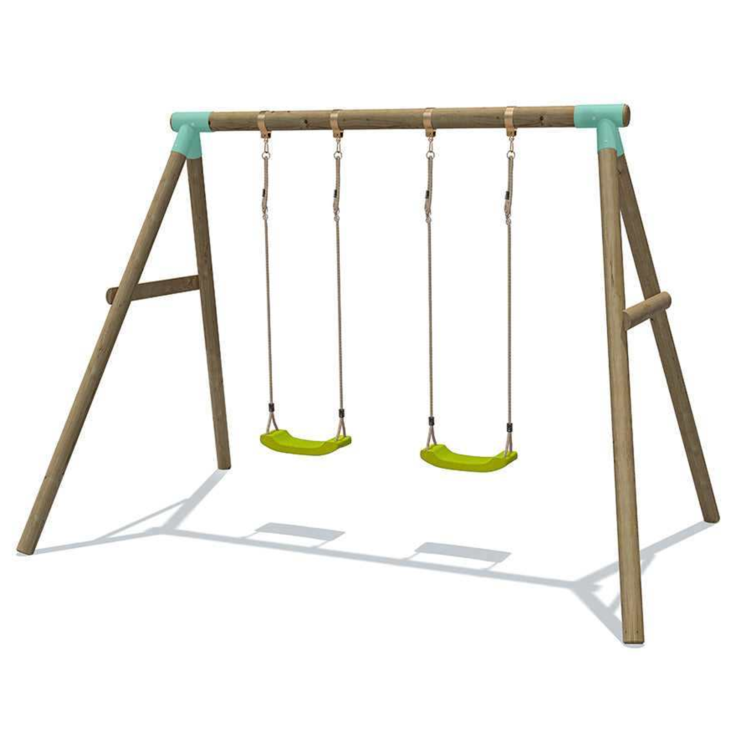 Wild Aussie Double Seat Wooden Swing Set