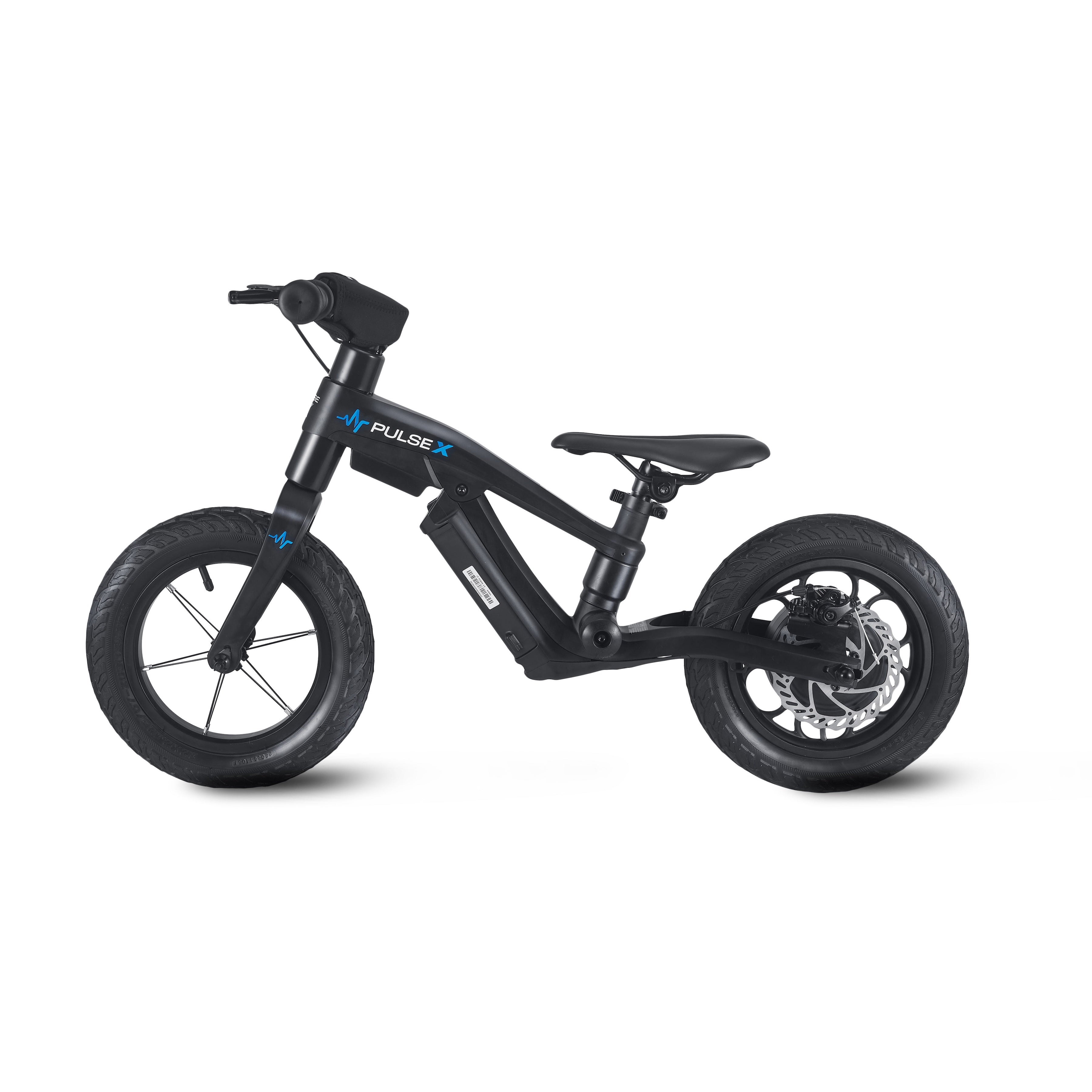 side view of kids electric balance bike black