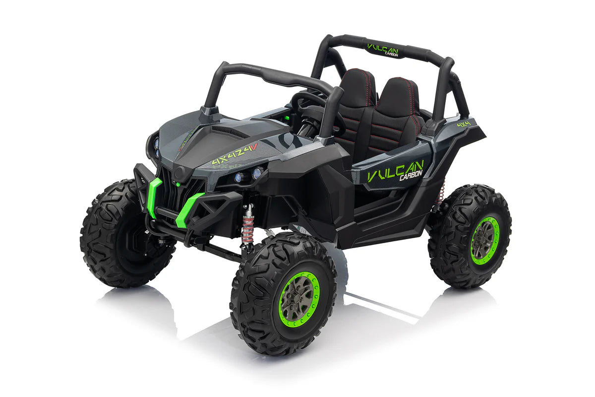 24v Carbon ride on buggy, black and lime green