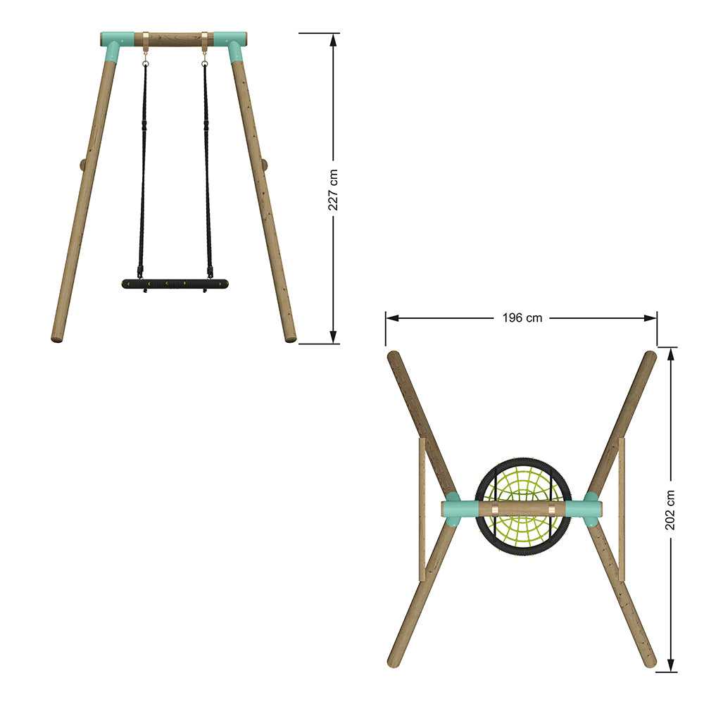 Wild Aussie Kids Wooden 65cm Nest Wooden Swing Set