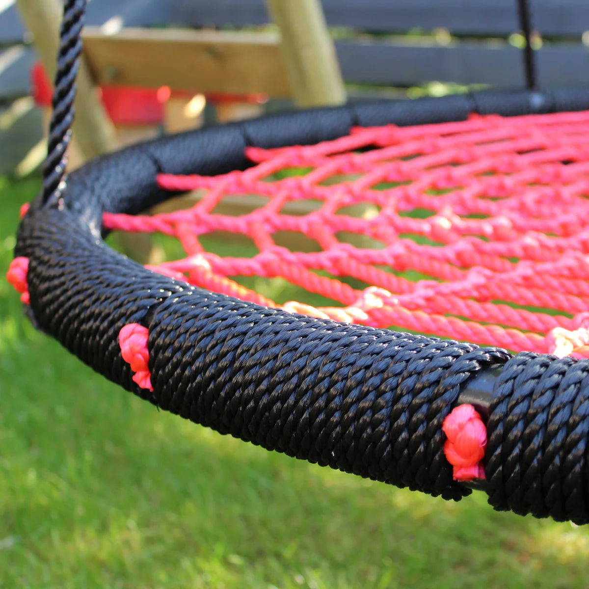 Wild Aussie 3 in 1 Round Nest Wooden Swing Set With Knotted Rope & Ladder