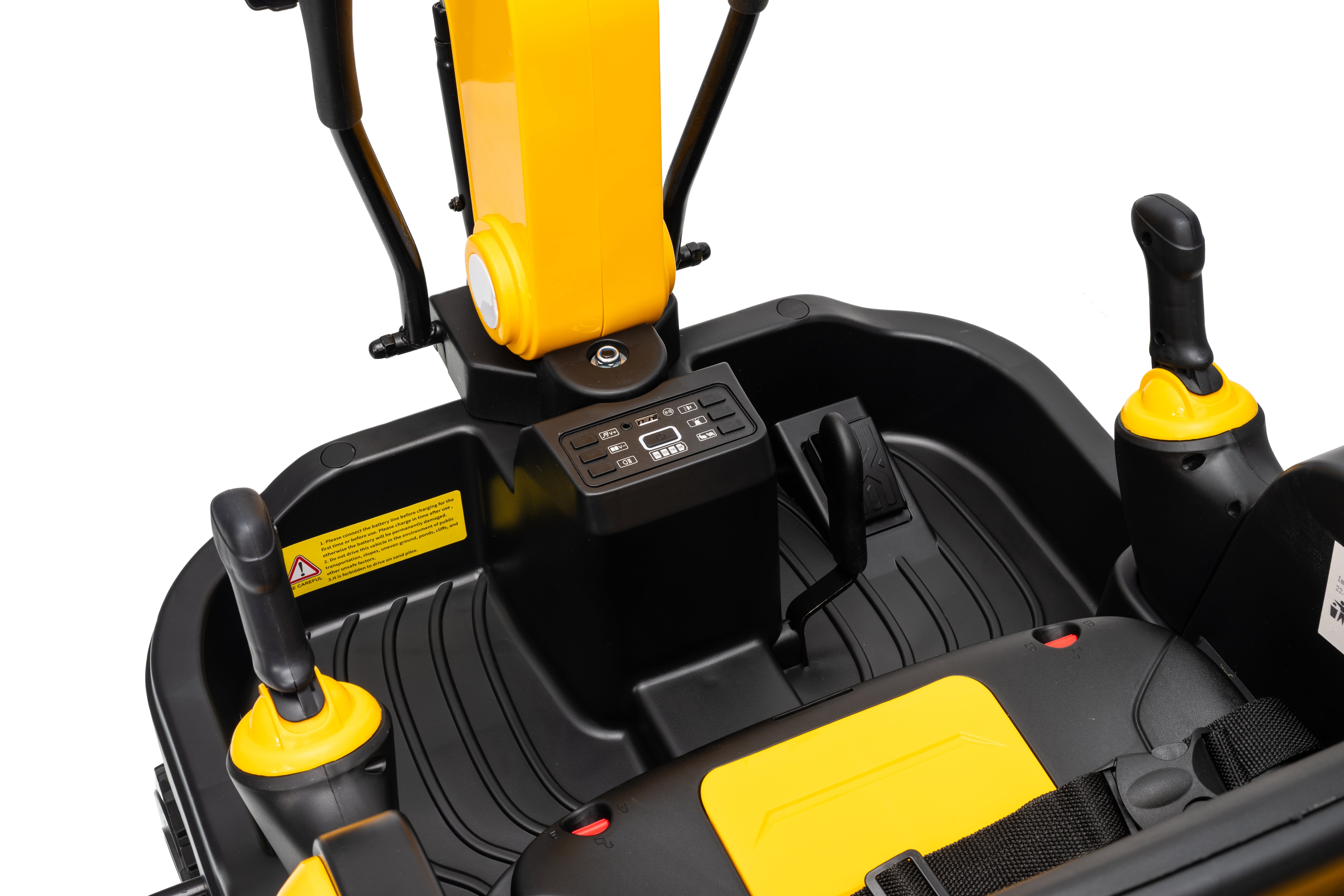 control panel of a kids ride on 24 v digger