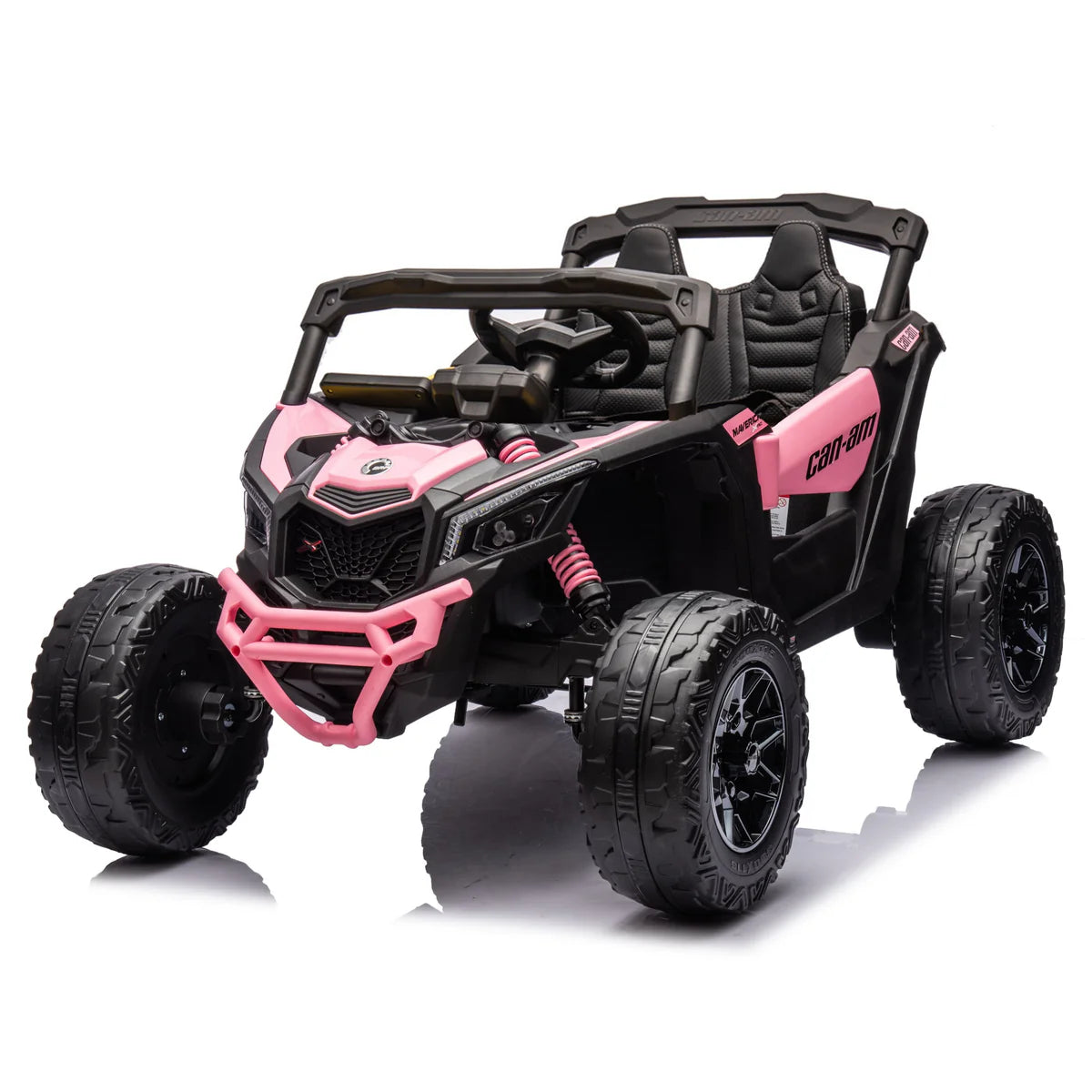 leather seats on pink can am