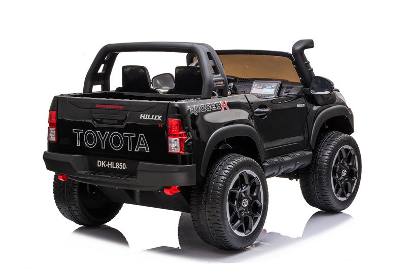 Rear angle of the licensed Toyota Hilux 4WD kids’ ride-on electric car with realistic details