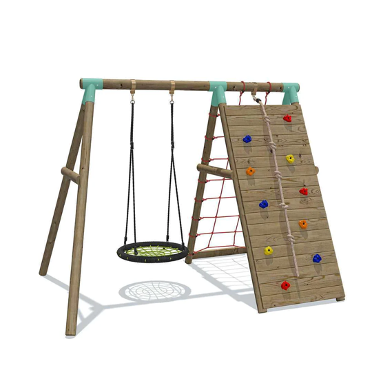 Wild Aussie Wooden Climber & 65cm Nest Swing Set