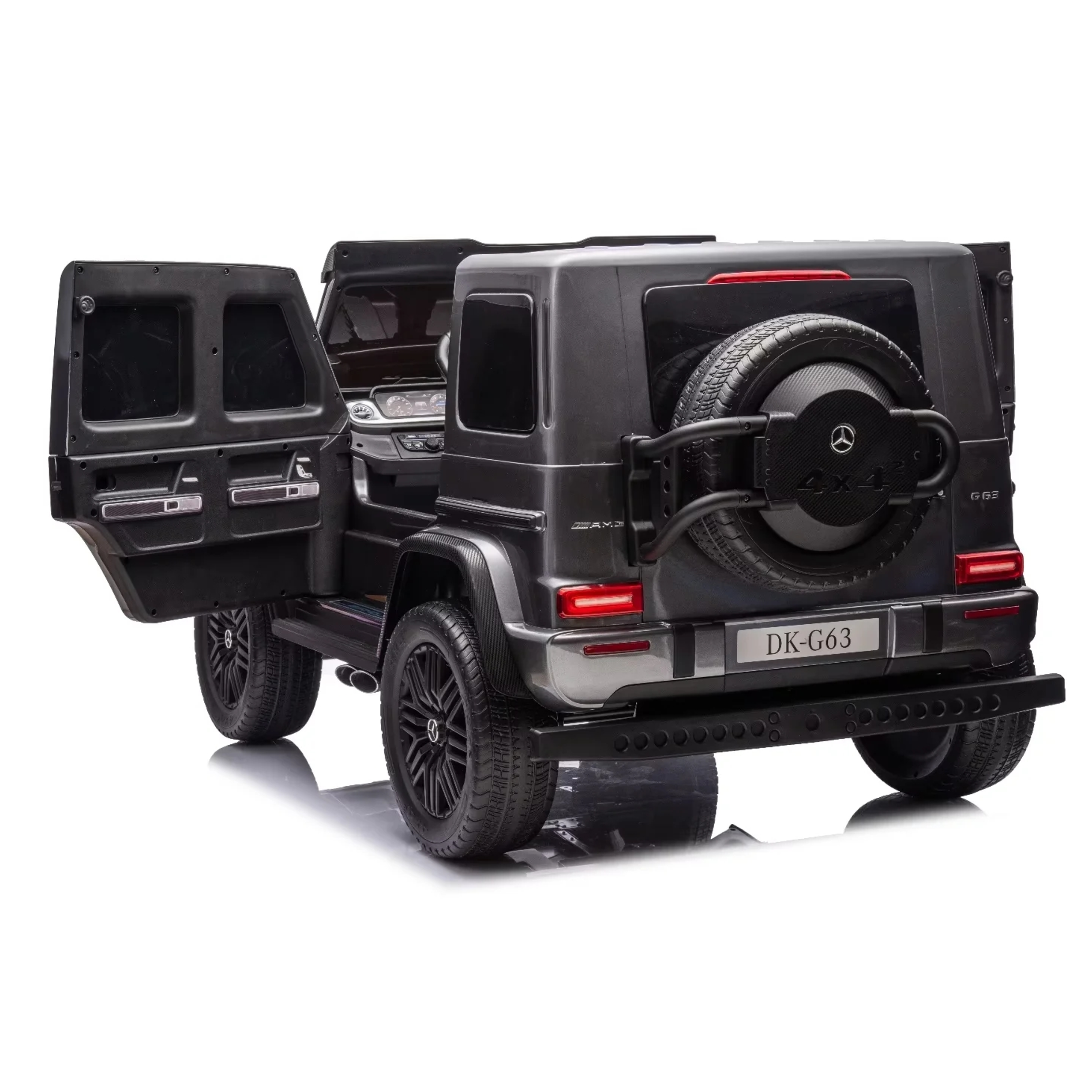 24V Licensed Mercedes-AMG G63 4WD Kids Ride-On Car with Remote Control- Painted Grey