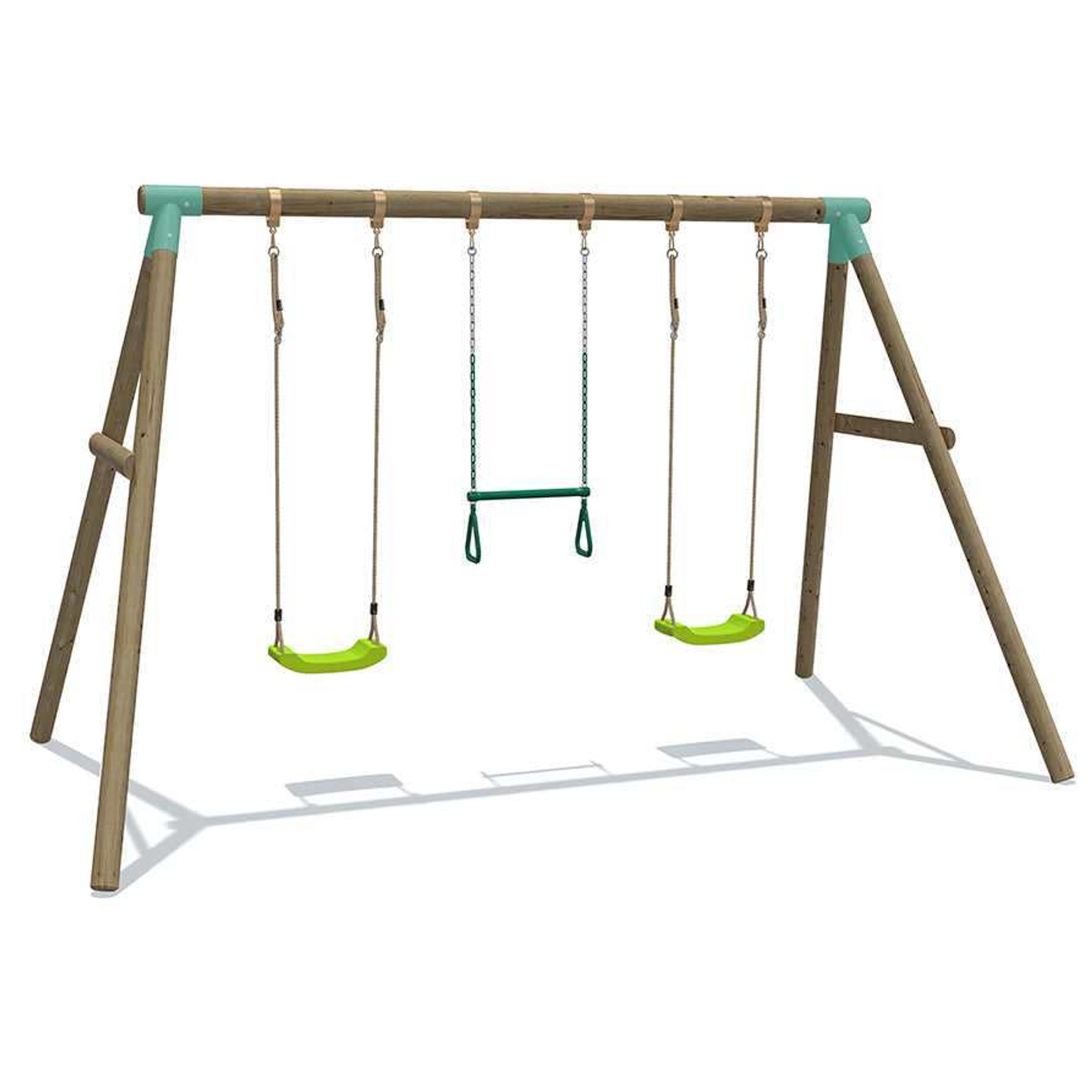 Wild Aussie Triple Wooden Swing & Trapeze Bar Set