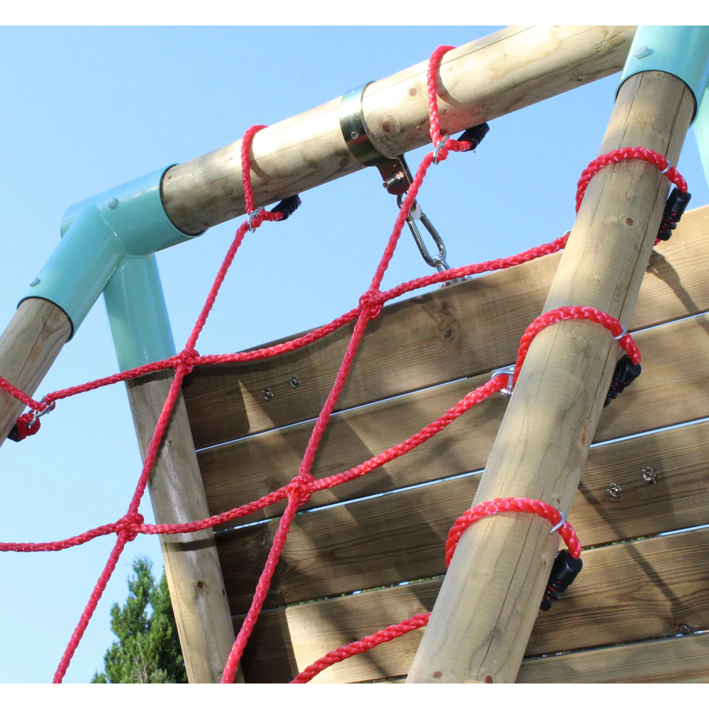 Wild Aussie Wooden Swing Set With Double Cargo Net