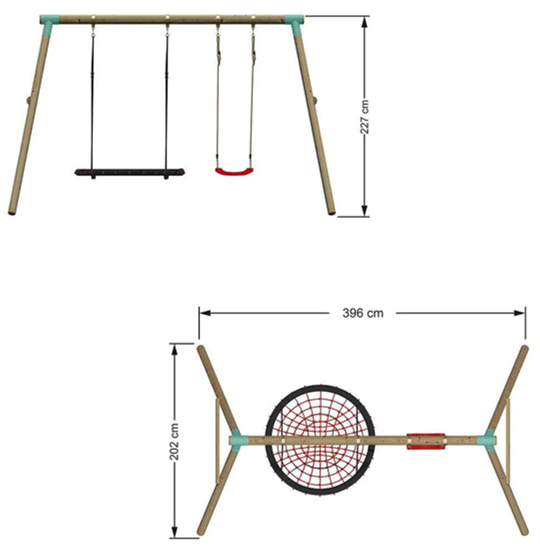Wild Aussie 120cm Round Nest with Swing Seat