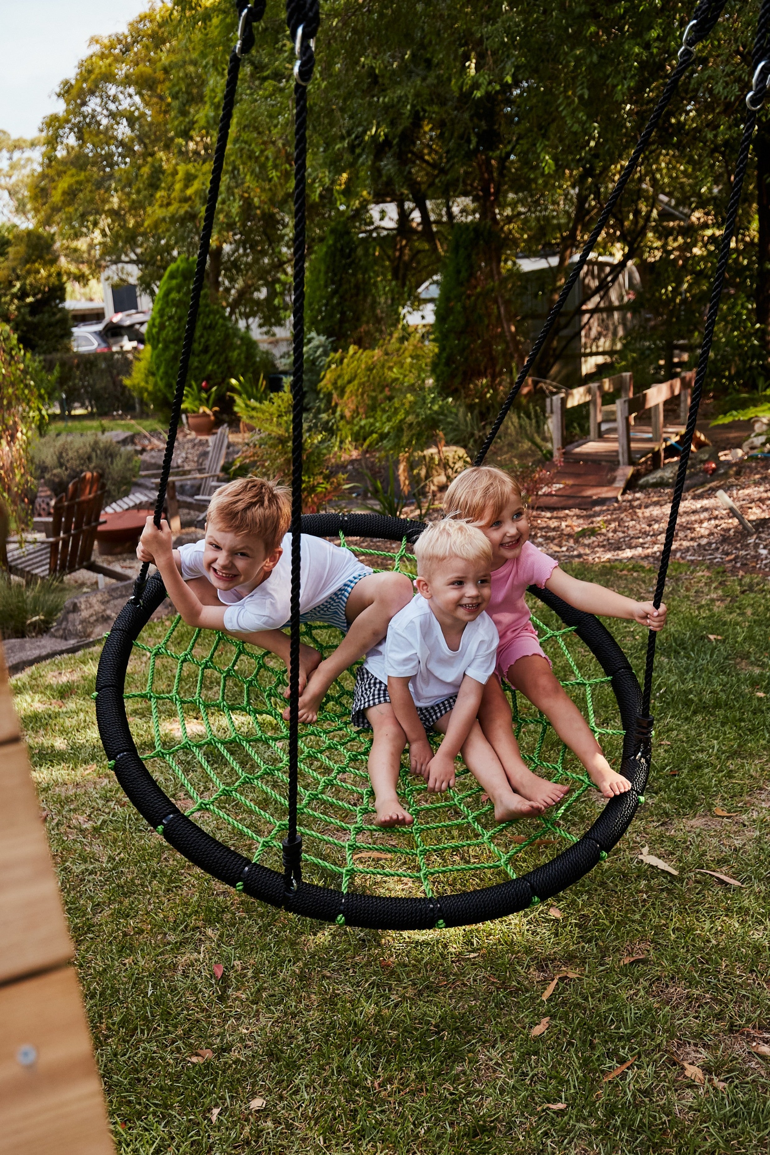 Wild Aussie Wooden Climber & 120cm Nest Swing Set