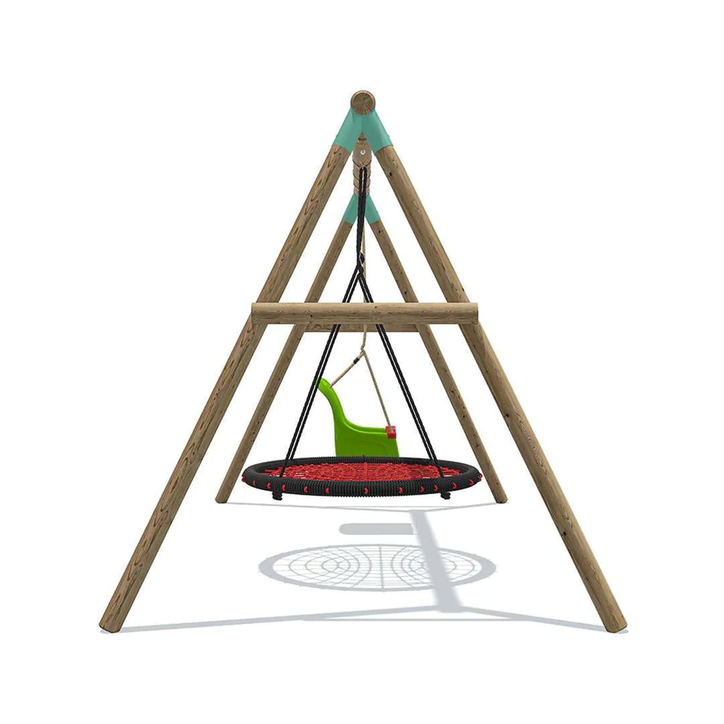 Wild Aussie 120cm Round Nest Wooden Swing Set with Baby Seat