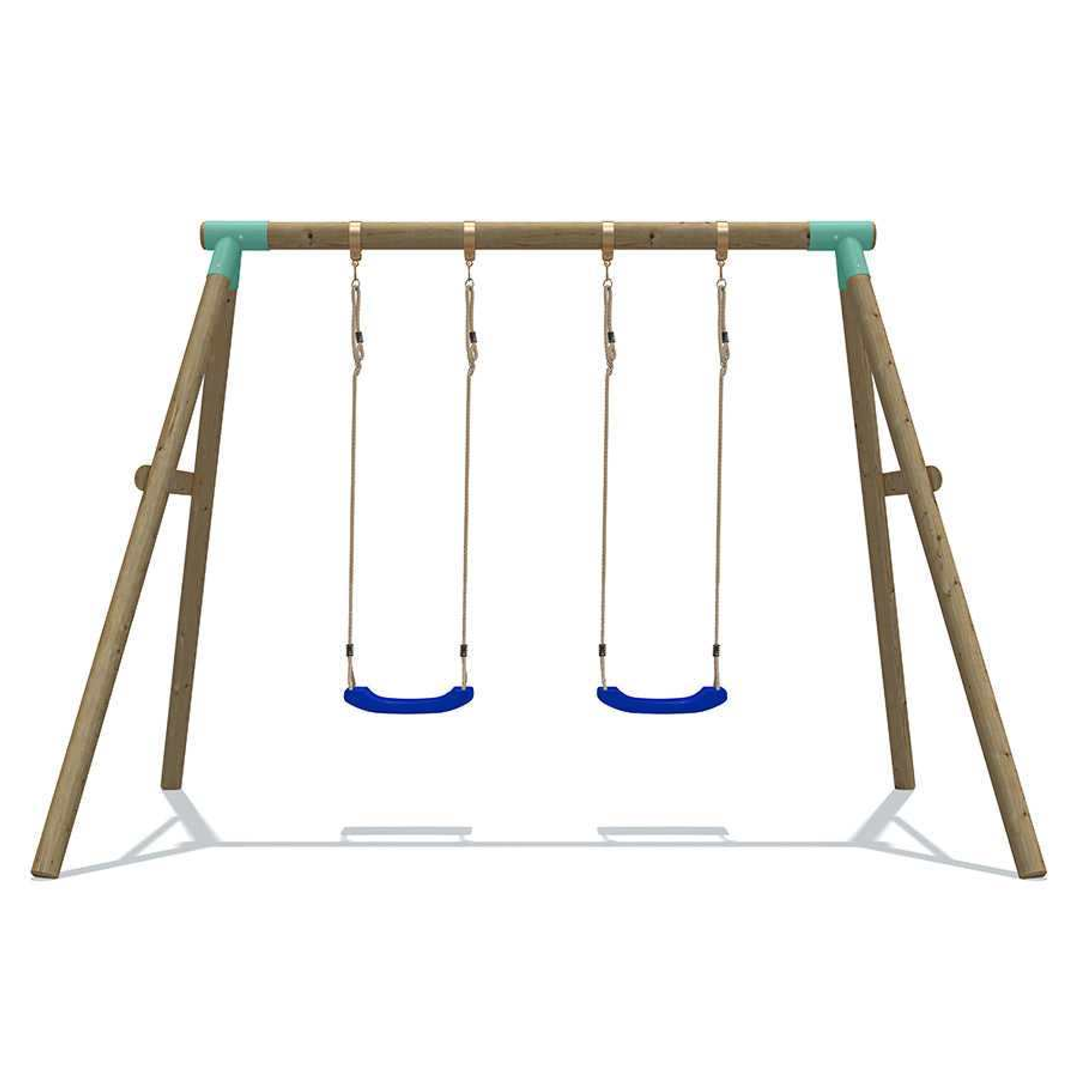 Wild Aussie Double Seat Wooden Swing Set