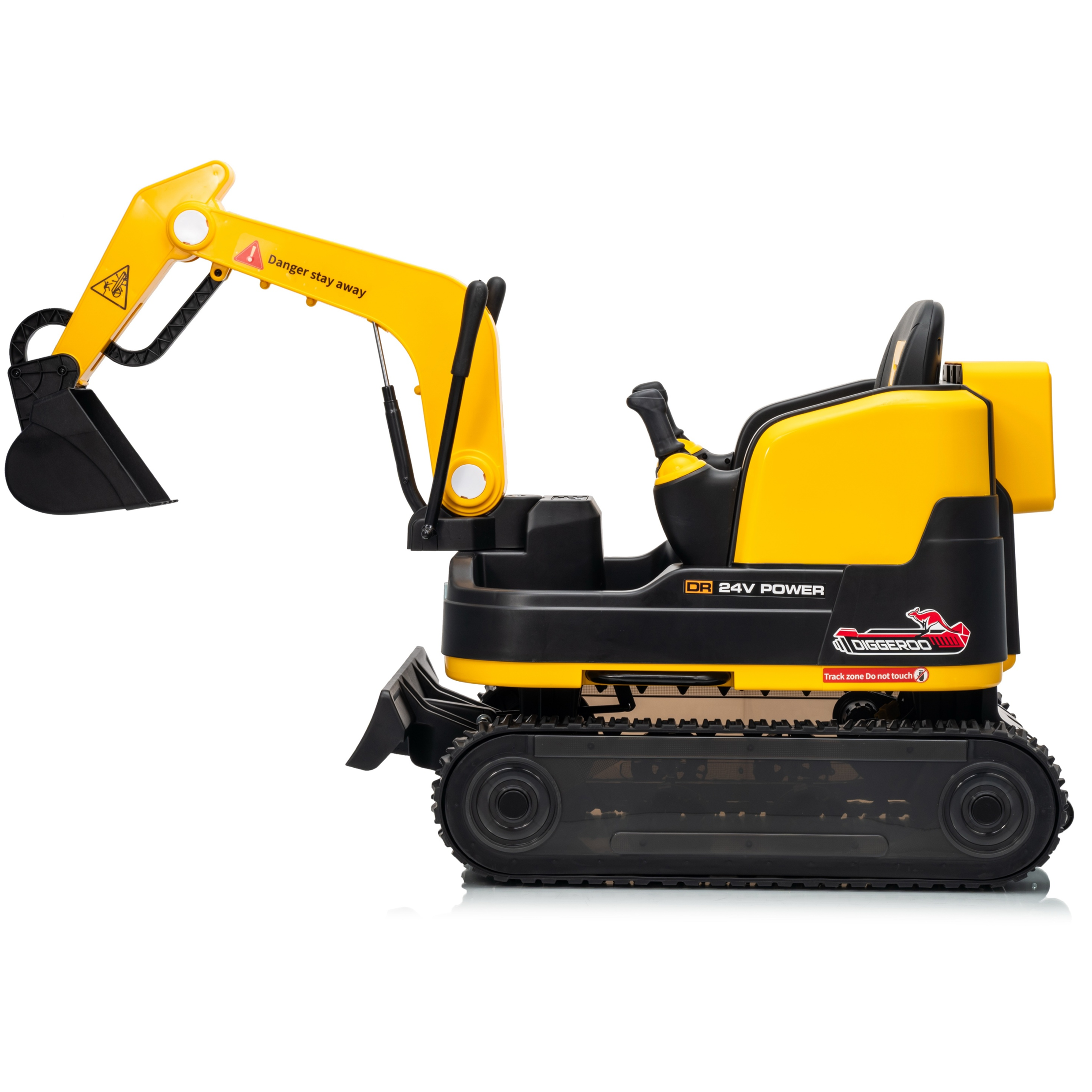 Diggeroo 24v Digger Excavator Ride On With Front Arm & Bucket Shovel