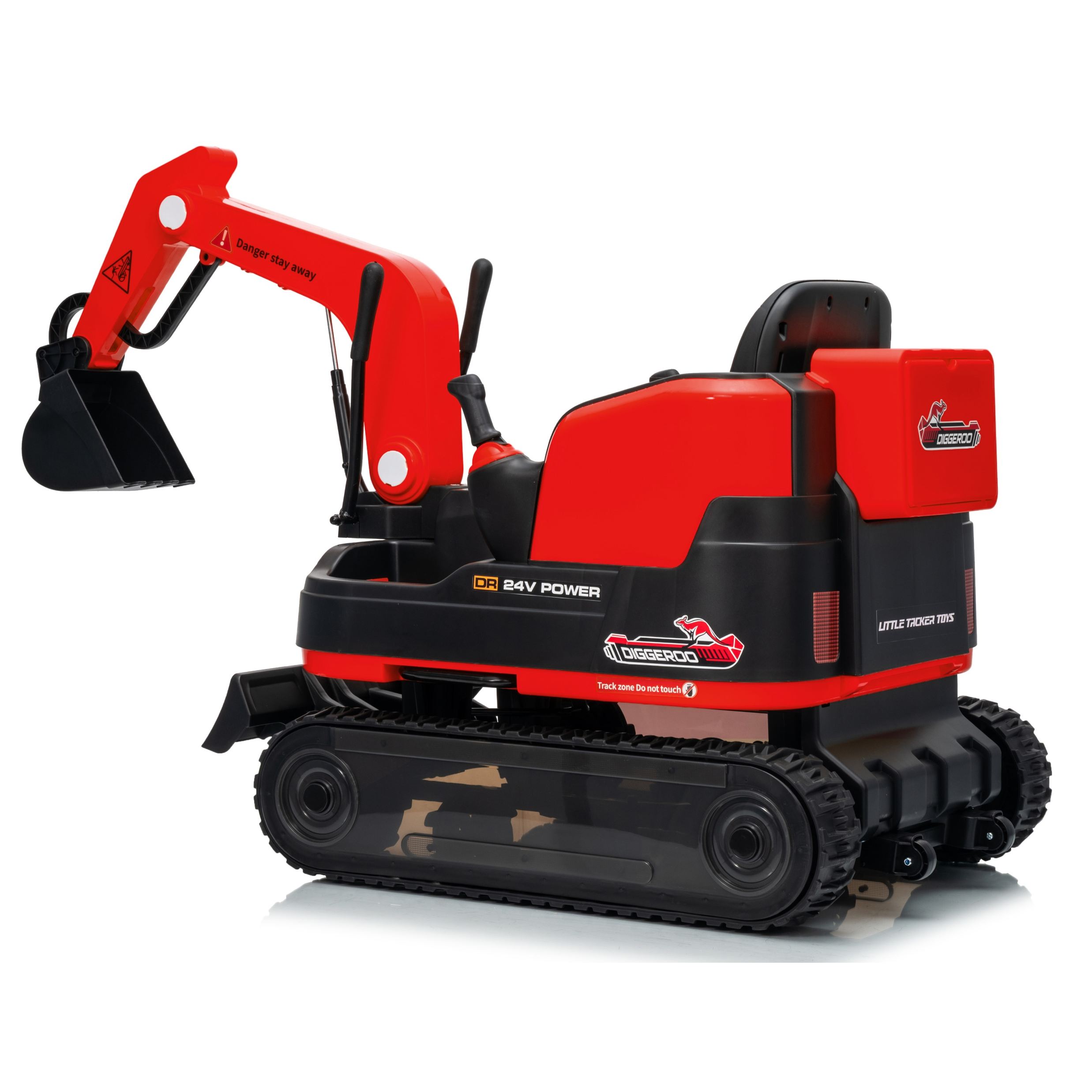 Diggeroo 24v Digger Excavator Ride On With Front Arm & Bucket Shovel