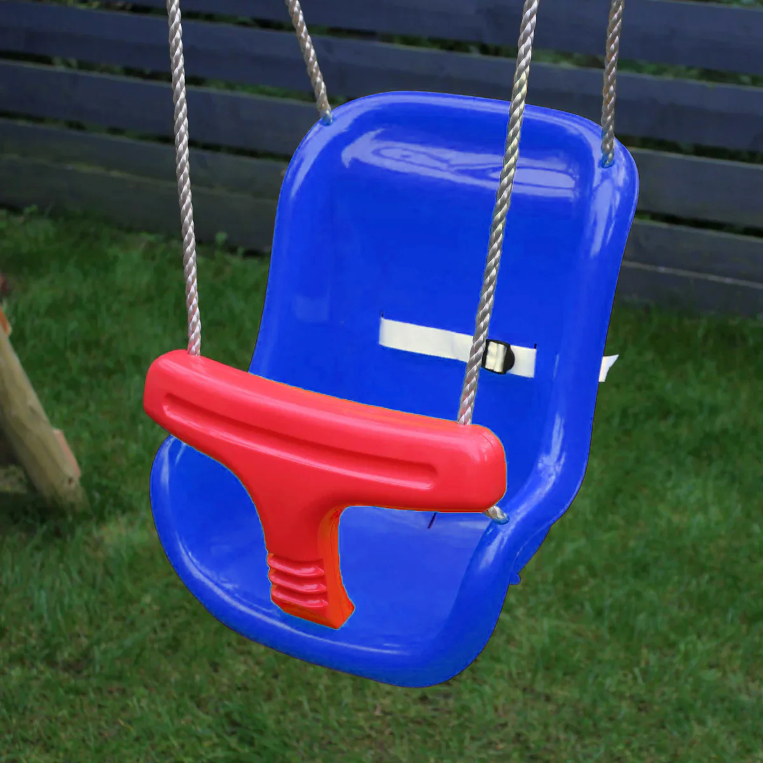 Wild Aussie 120cm Round Nest Wooden Swing Set with Baby Seat