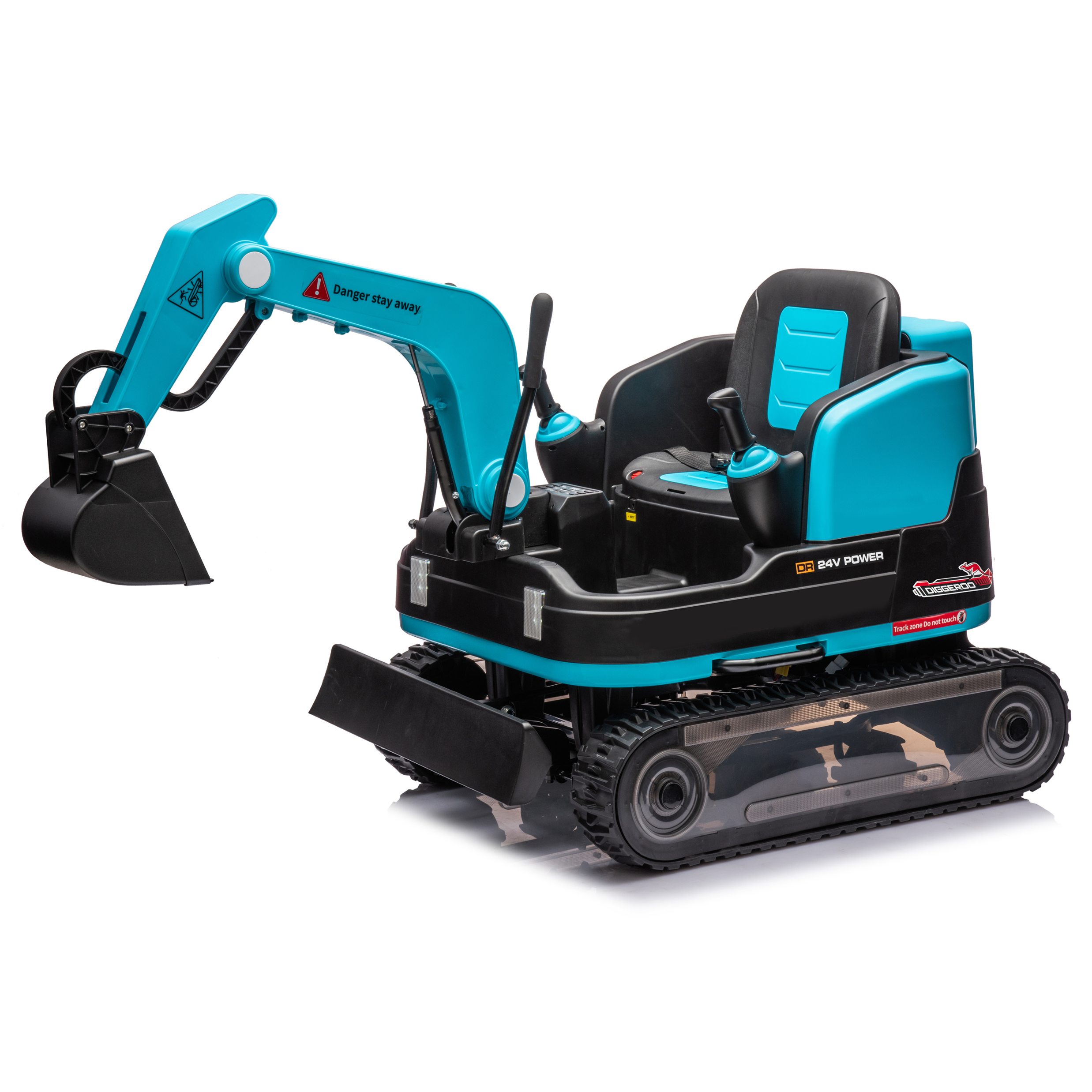 Diggeroo 24v Digger Excavator Ride On With Front Arm & Bucket Shovel