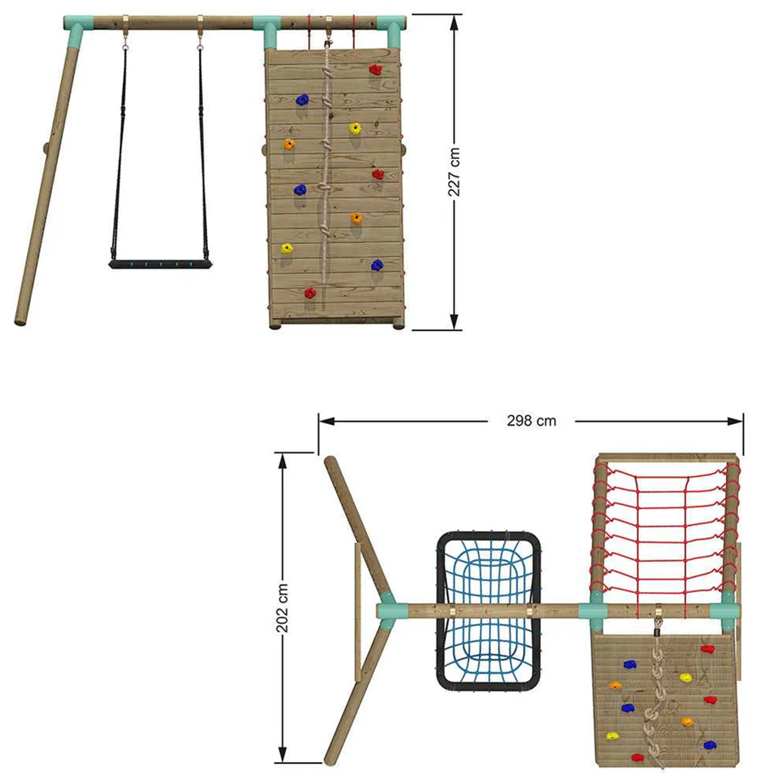 Wild Aussie Wooden Climber & Nest Swing Set