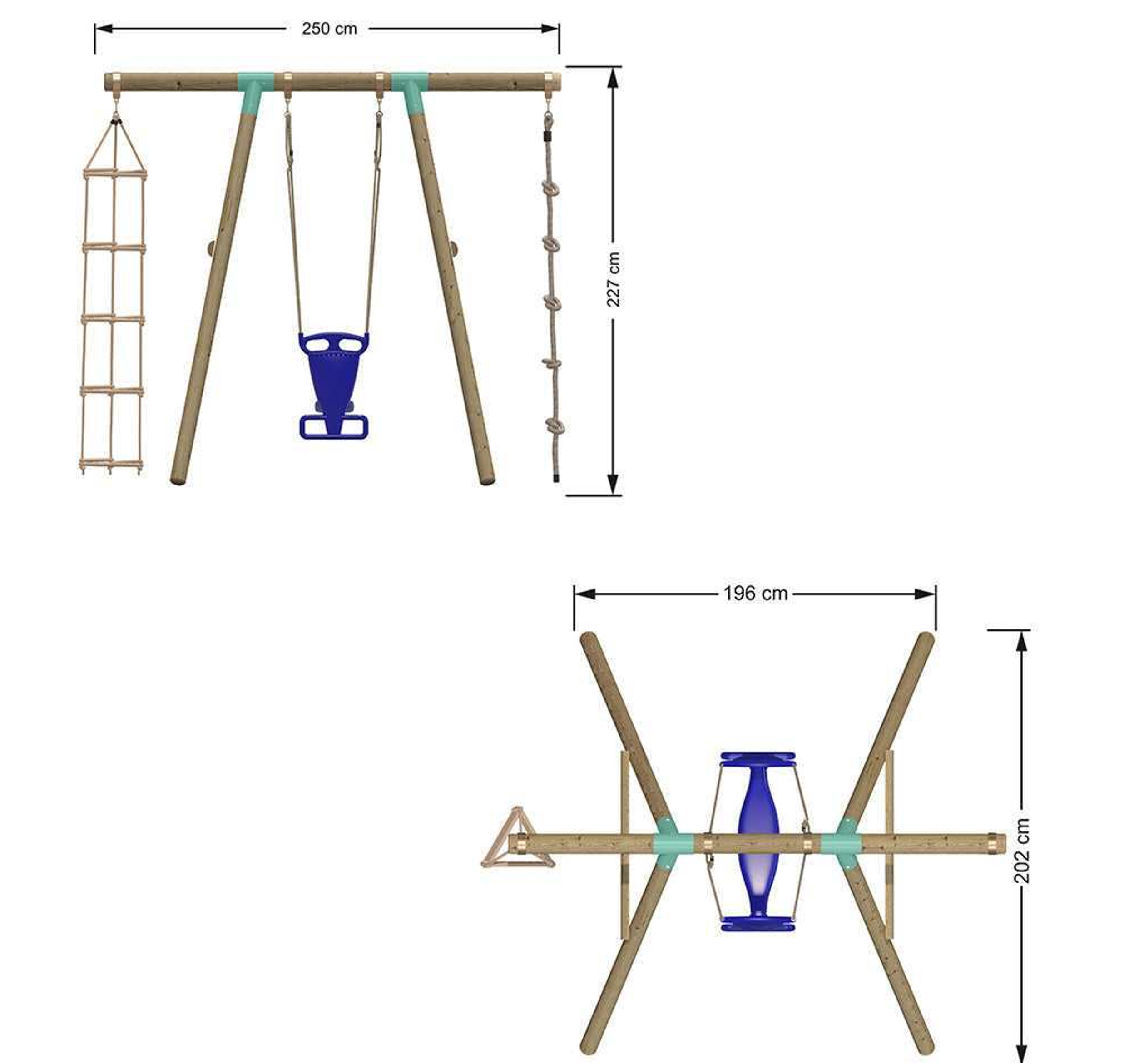 Wild Aussie 3 in 1 Glider Wooden Swing Set
