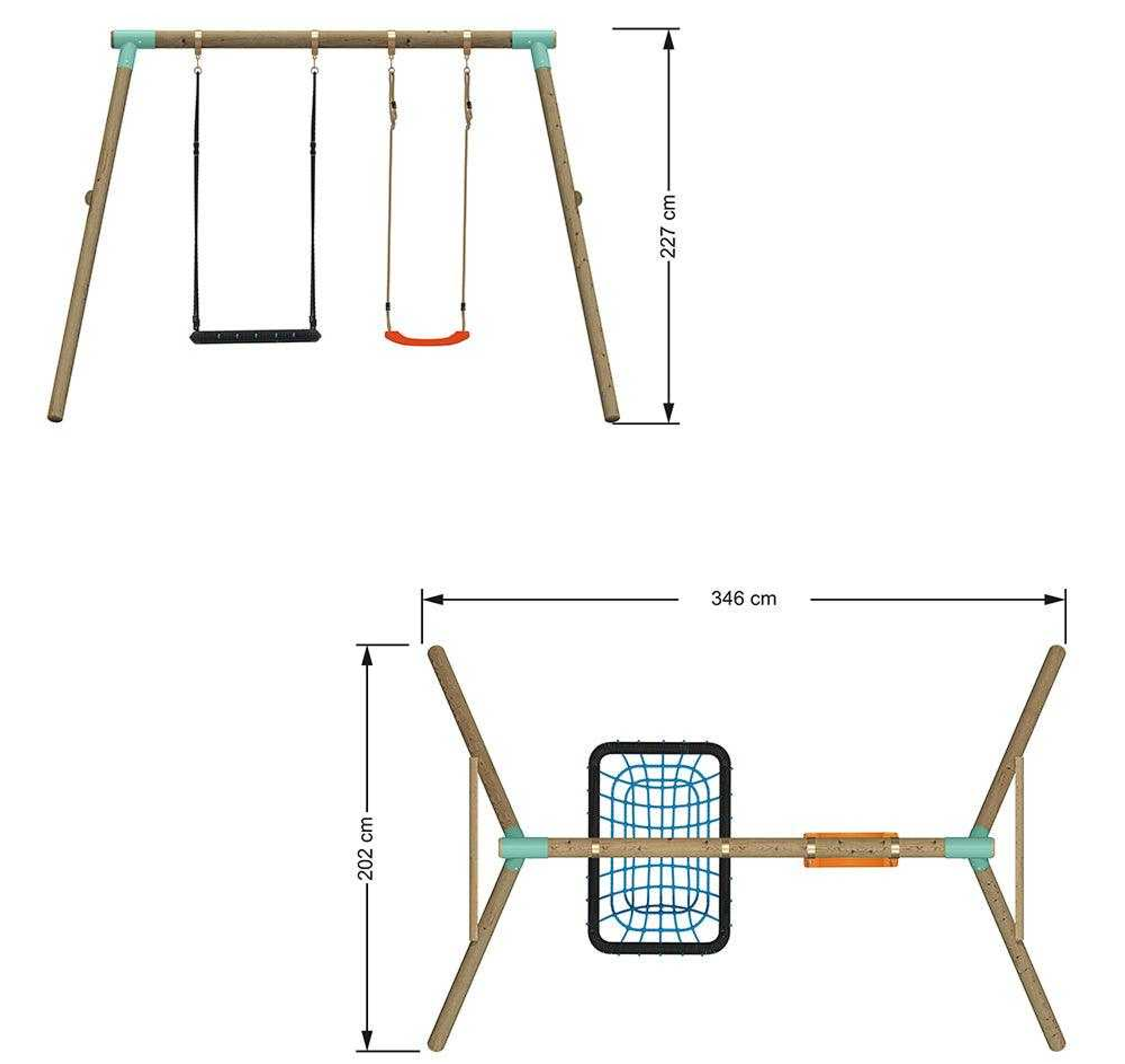 Wild Aussie Rectangle Nest & Swing Set