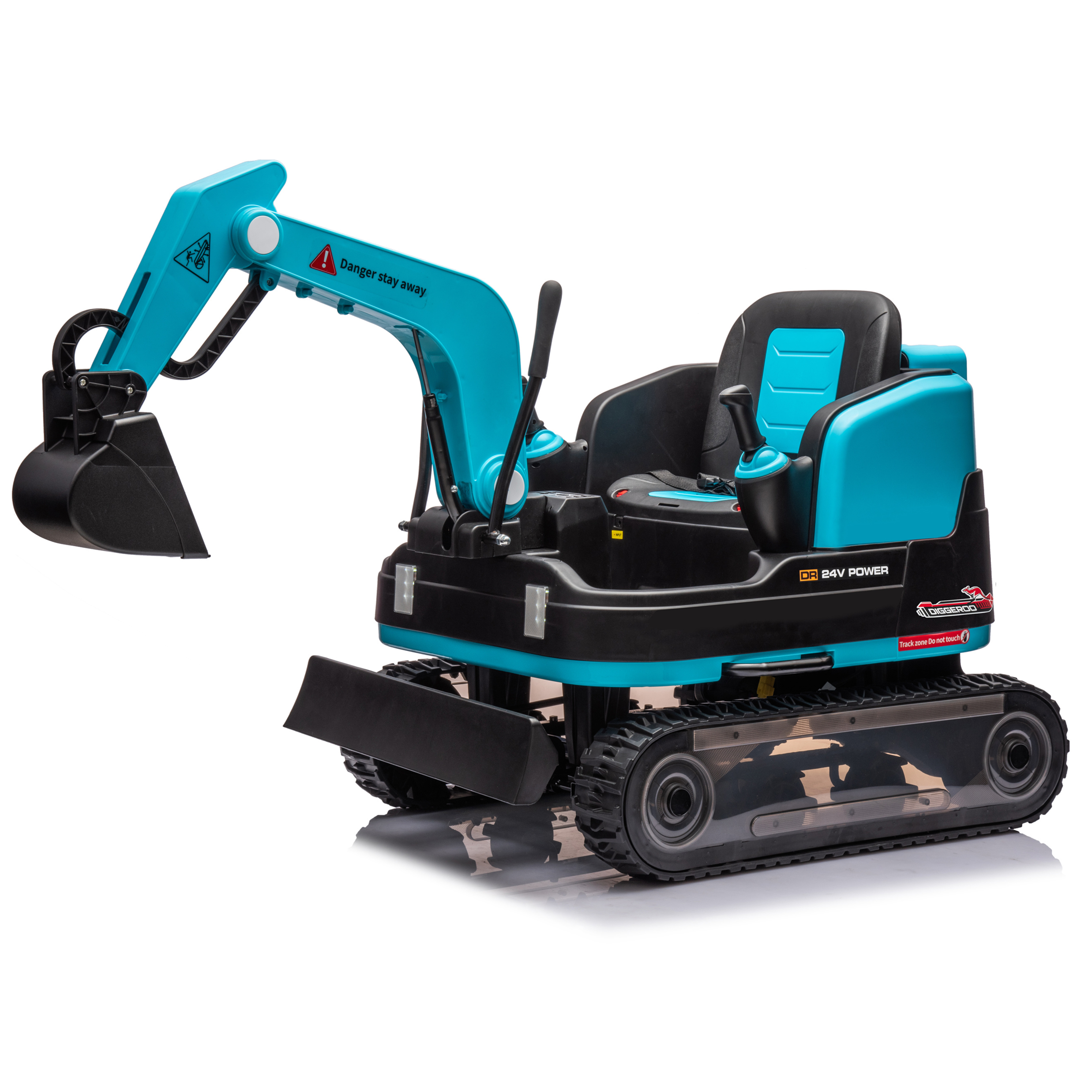 Diggeroo 24v Digger Excavator Ride On With Front Arm & Bucket Shovel