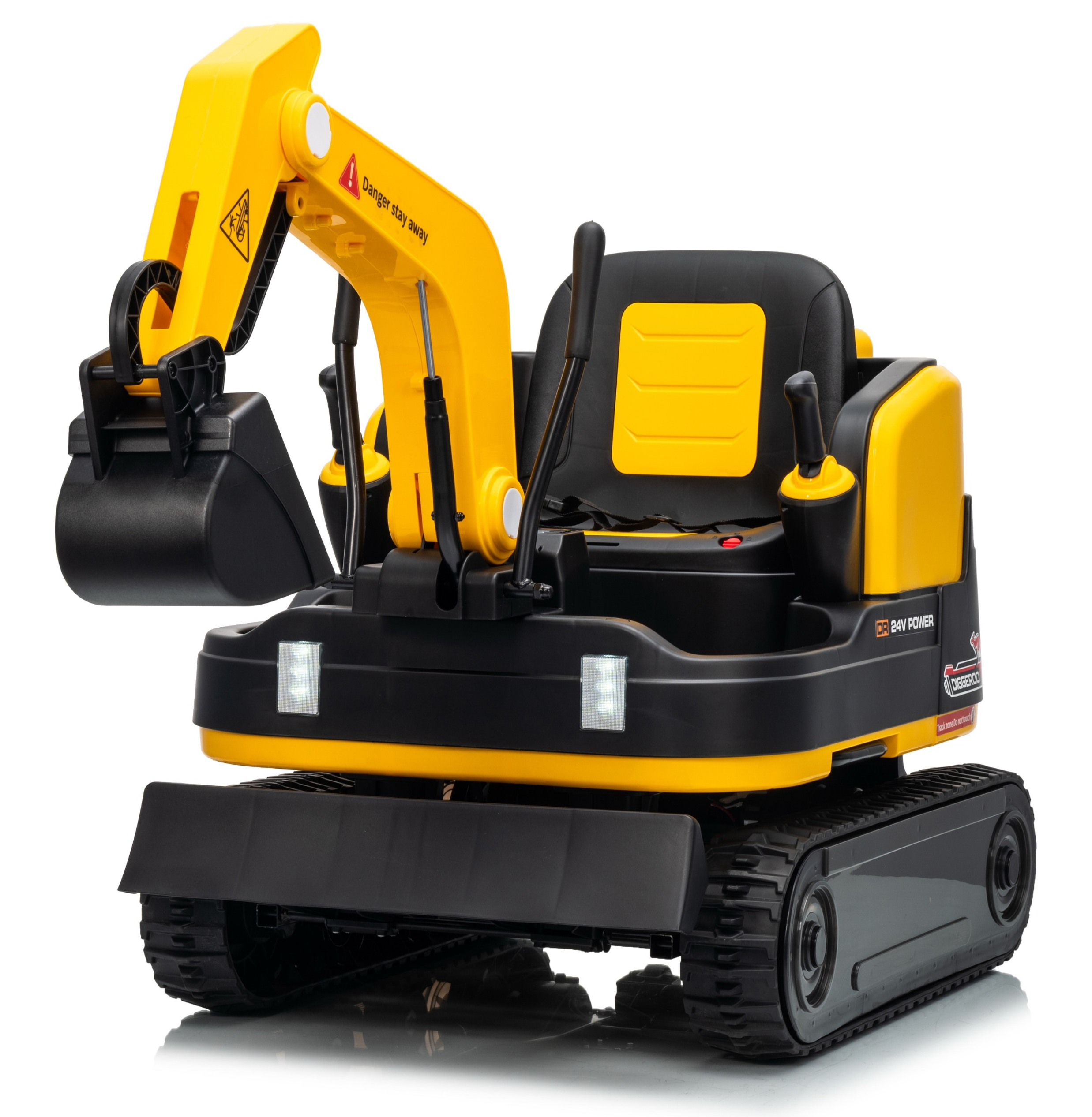 Diggeroo 24v Digger Excavator Ride On With Front Arm & Bucket Shovel