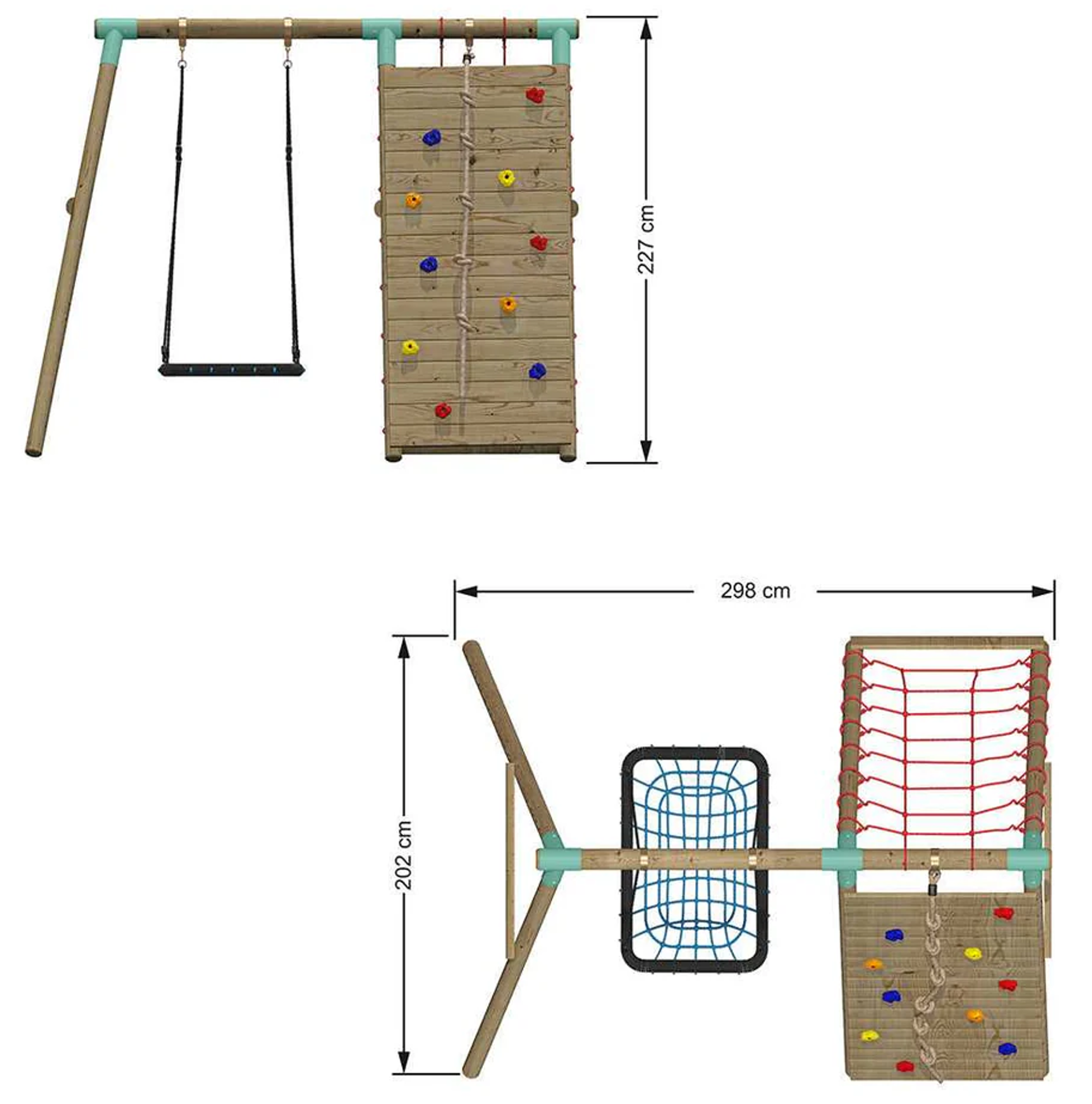 Wild Aussie Wooden Climber Swing Set