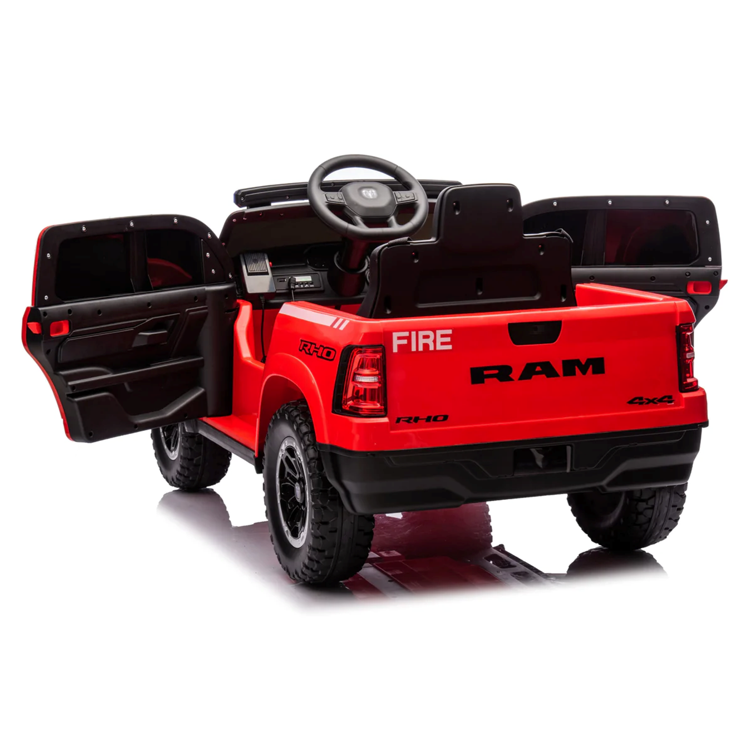 24v Licensed Dodge Ram Fire Truck Official Ride On 4x4