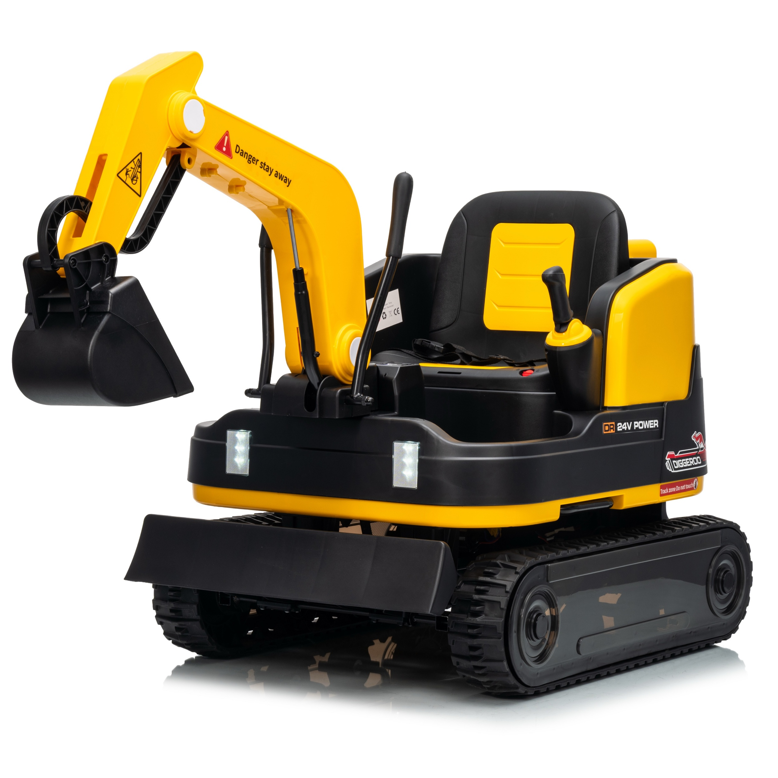 Diggeroo 24v Digger Excavator Ride On With Front Arm & Bucket Shovel