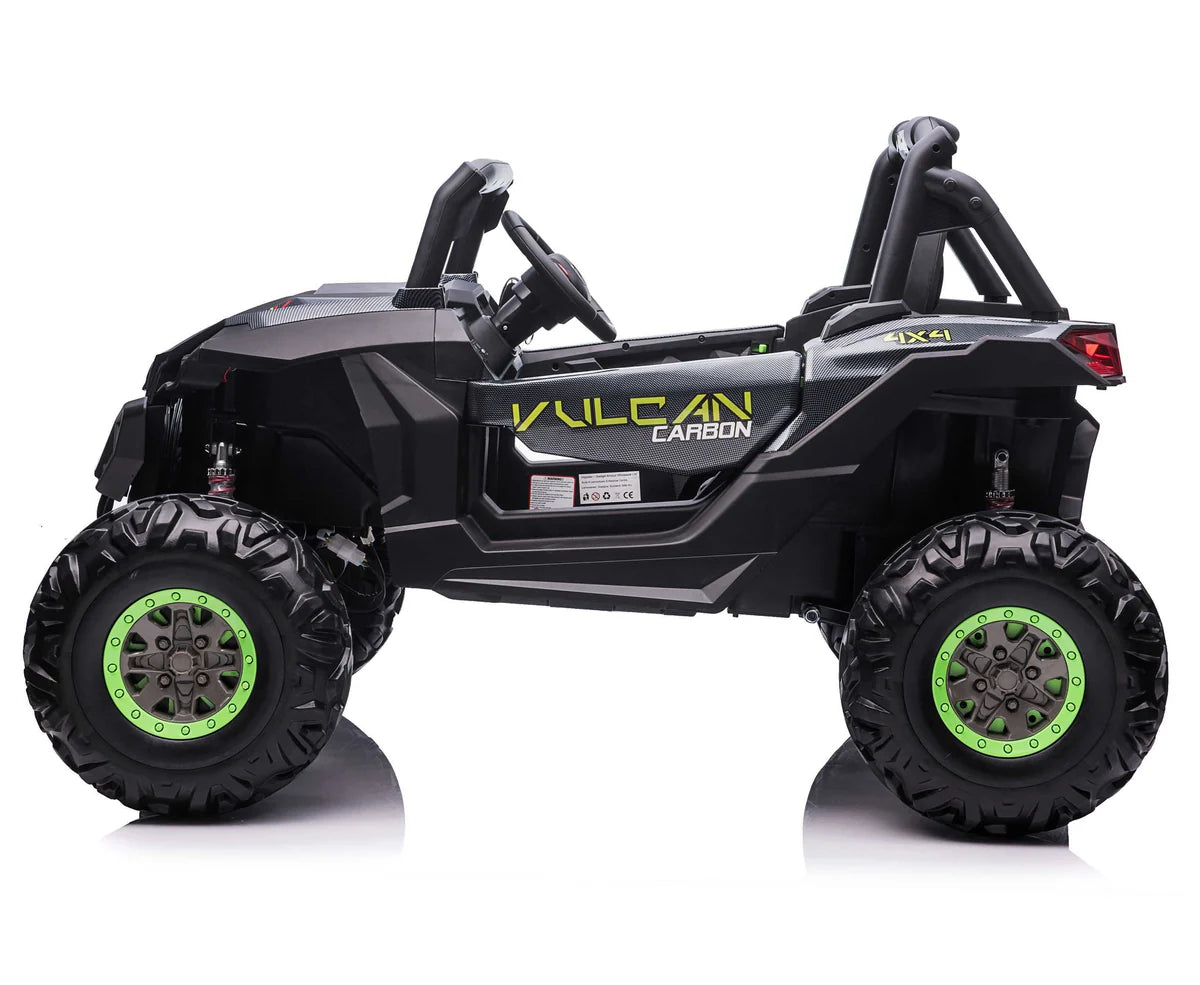 24v Carbon ride on buggy, black and lime green