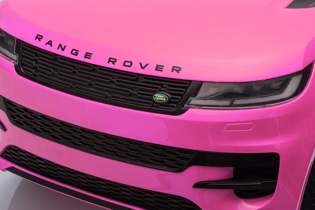 Pink Range Rover with visible branding on a white background