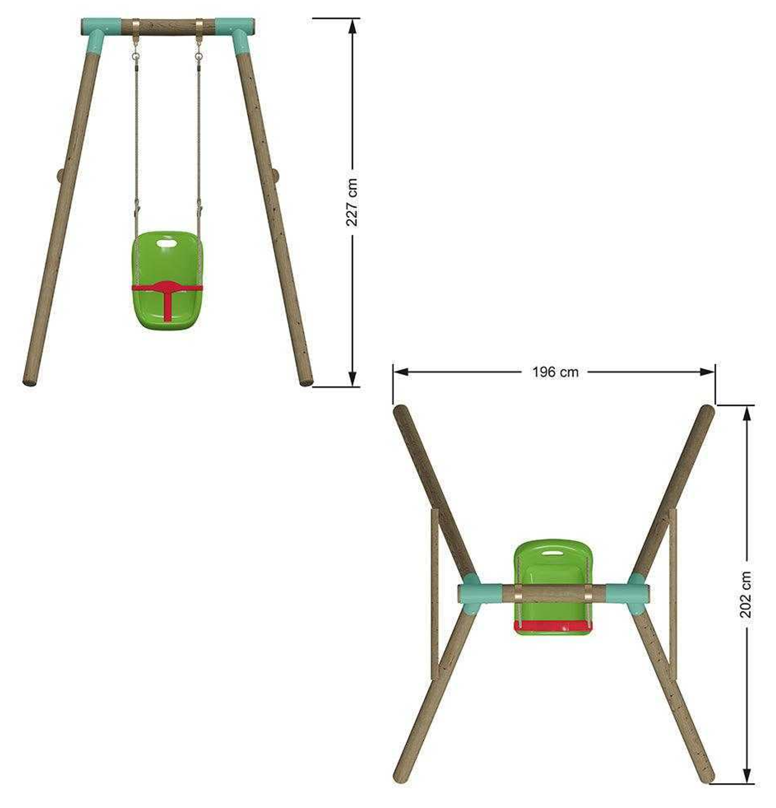 Wild Aussie “Grow With Me” 2-in-1 Wooden Swing Set