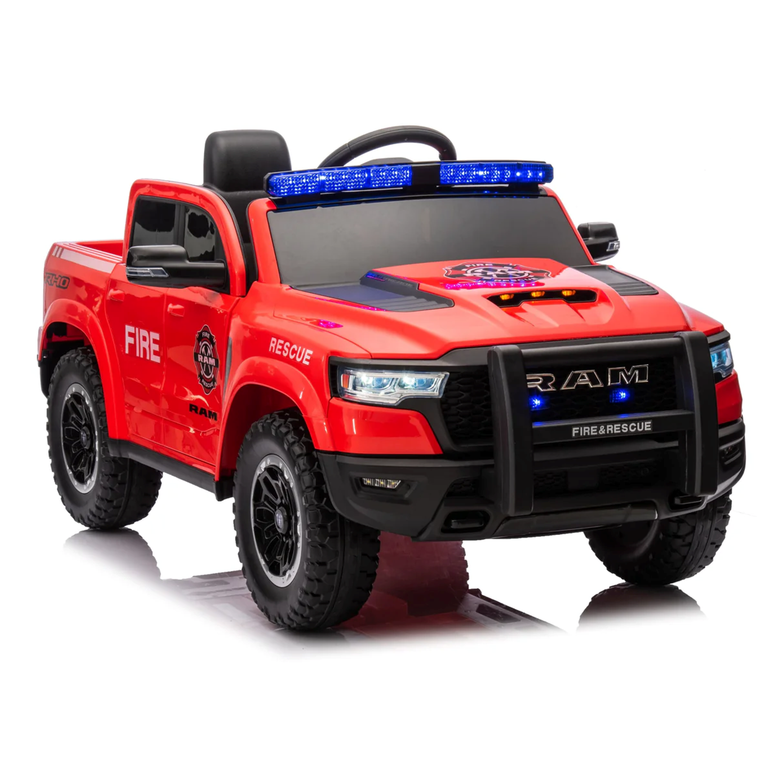 24v Licensed Dodge Ram Fire Truck Official Ride On 4x4
